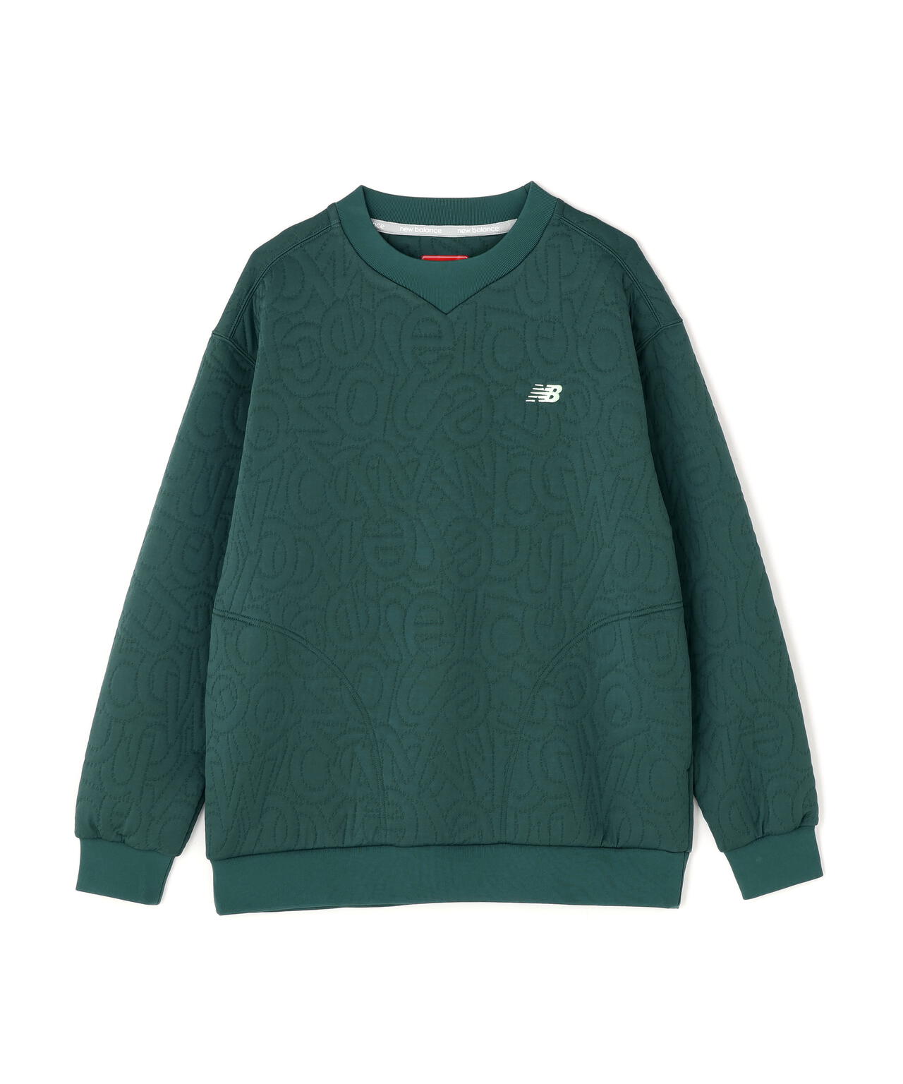 フローティングロゴキルト テクスチャー クルーネック プルオーバー