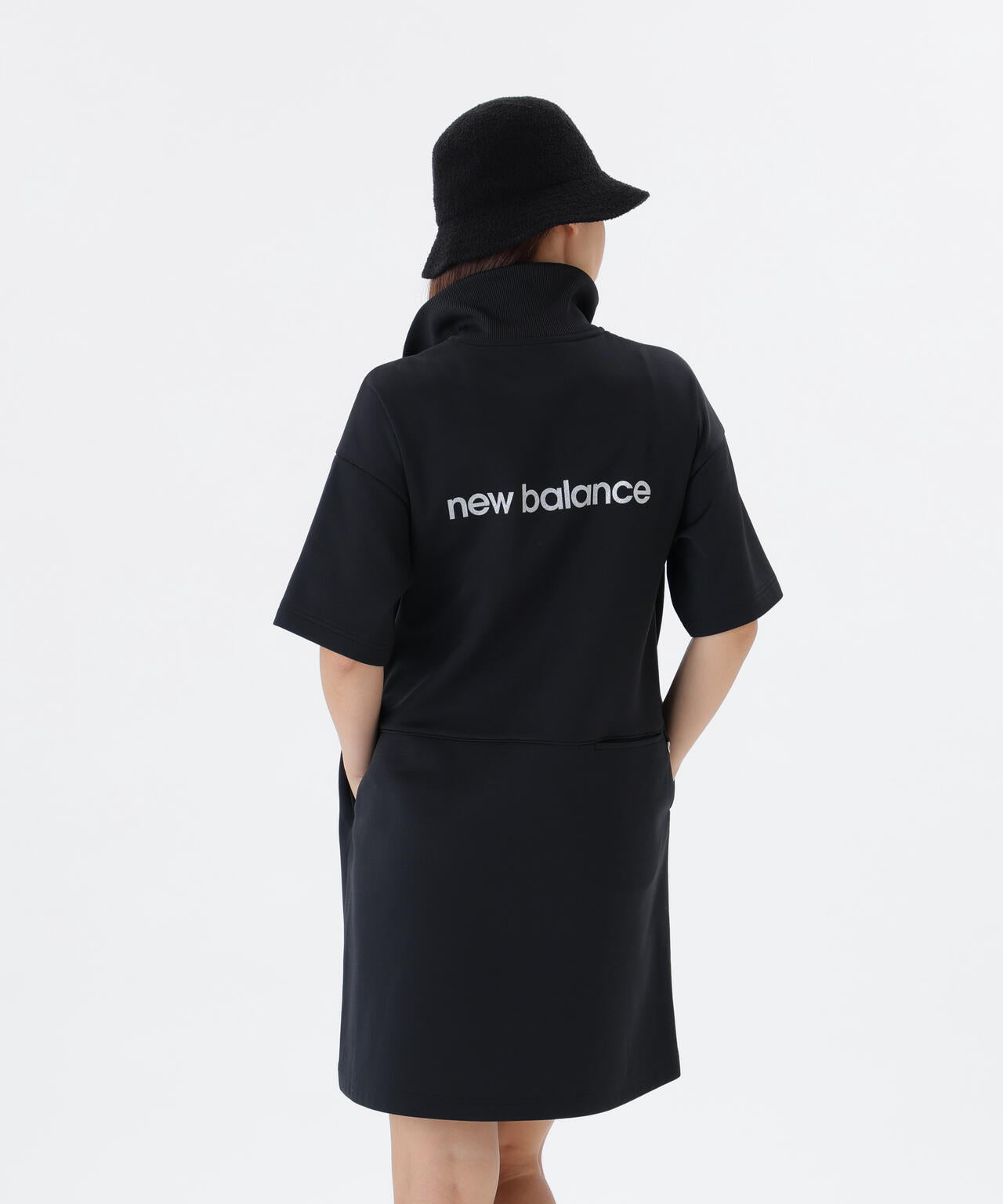 保形性 ストレッチ スウェット ハーフジップ ワンピース (WOMENS