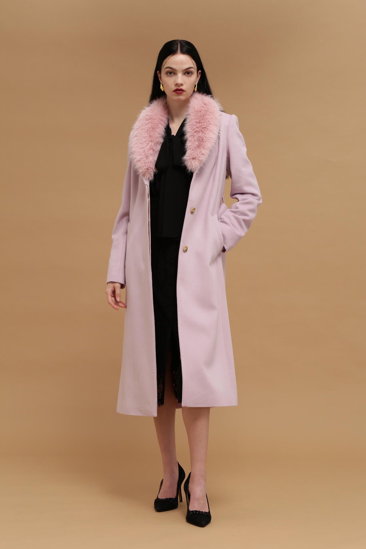 カシミヤ混ベルテッドコート | PINKY&DIANNE（ピンキー&ダイアン