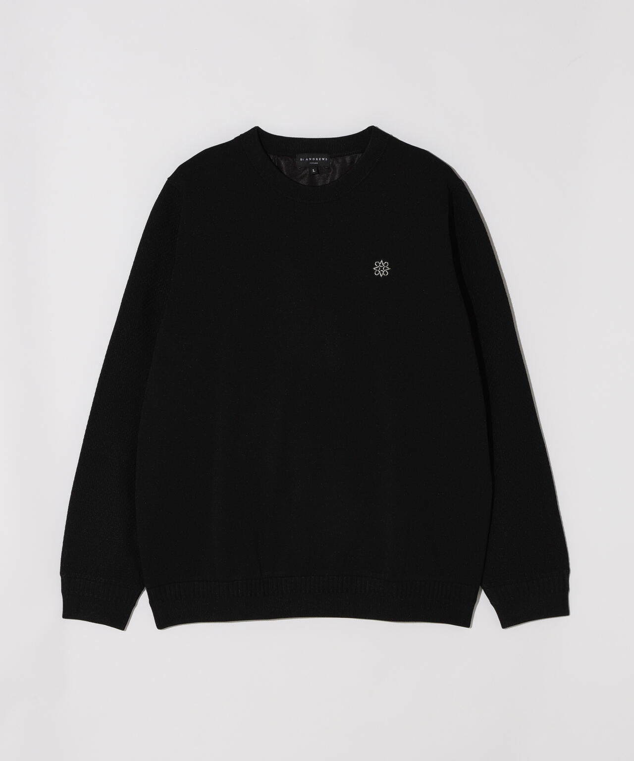 12G天竺×リンクス裏地付きクルーネックニットプルオーバー (MENS) | St