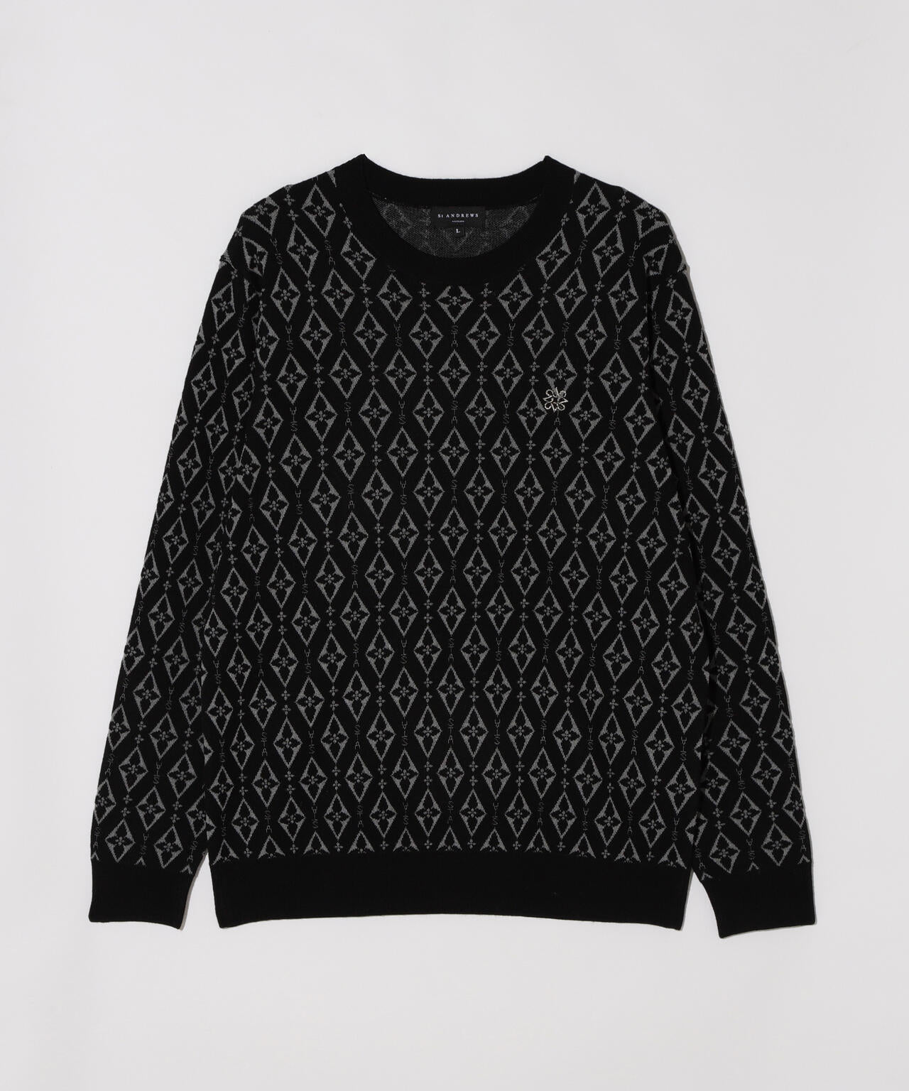 16Gダイヤロゴジャガードクルーネックニットプルオーバー (MENS) | St