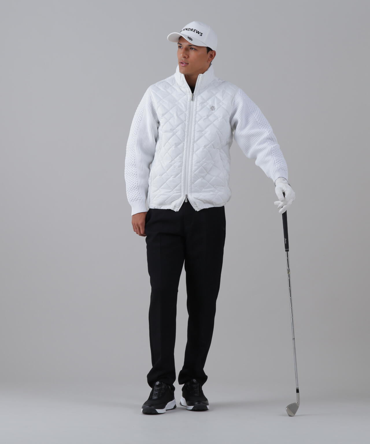 ドットストレッチキルト袖ニットブルゾン (MENS) | St ANDREWS（セント