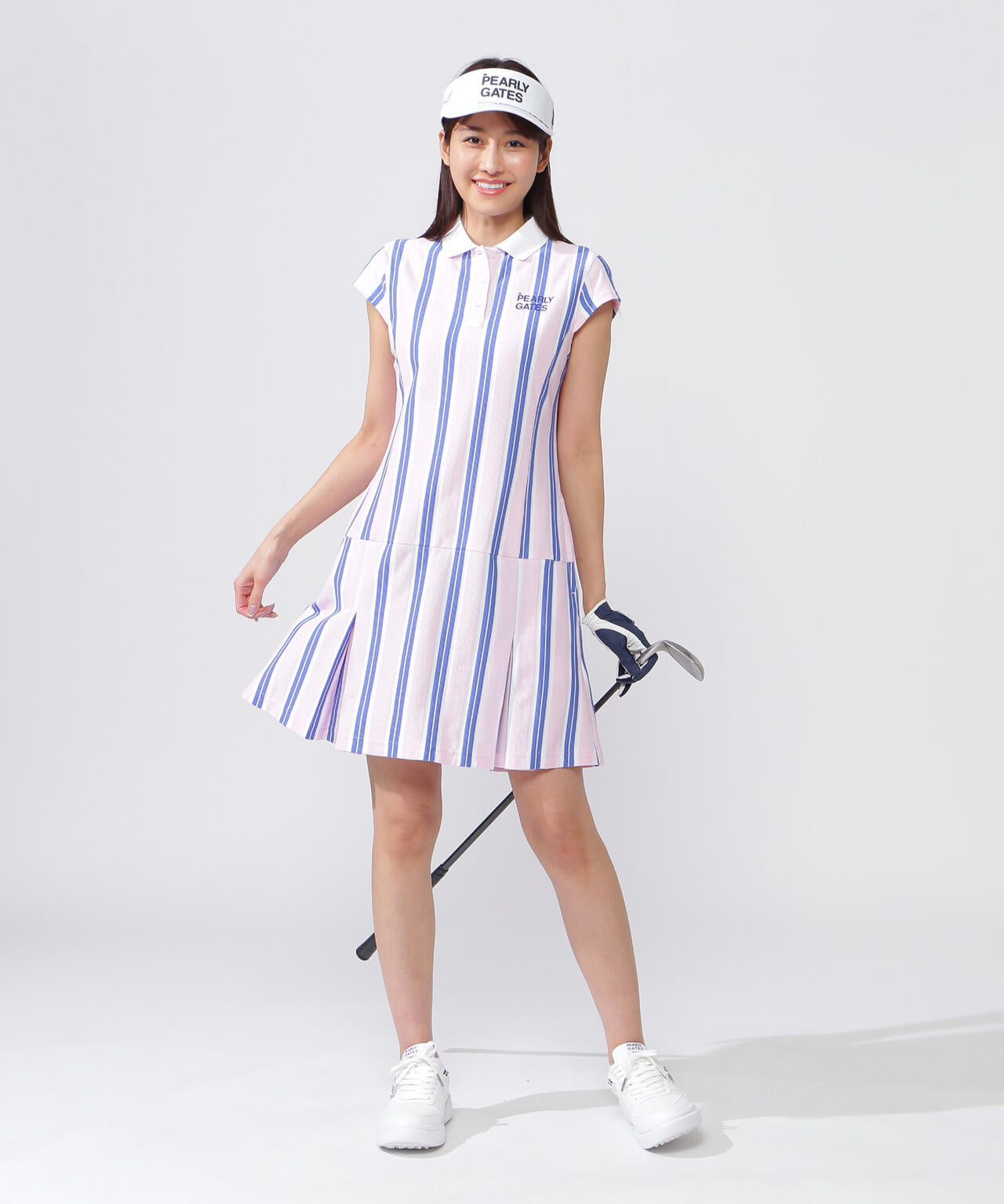 pearly gatesポロシャツスタイル ワンピース レディース ゴルフウェア