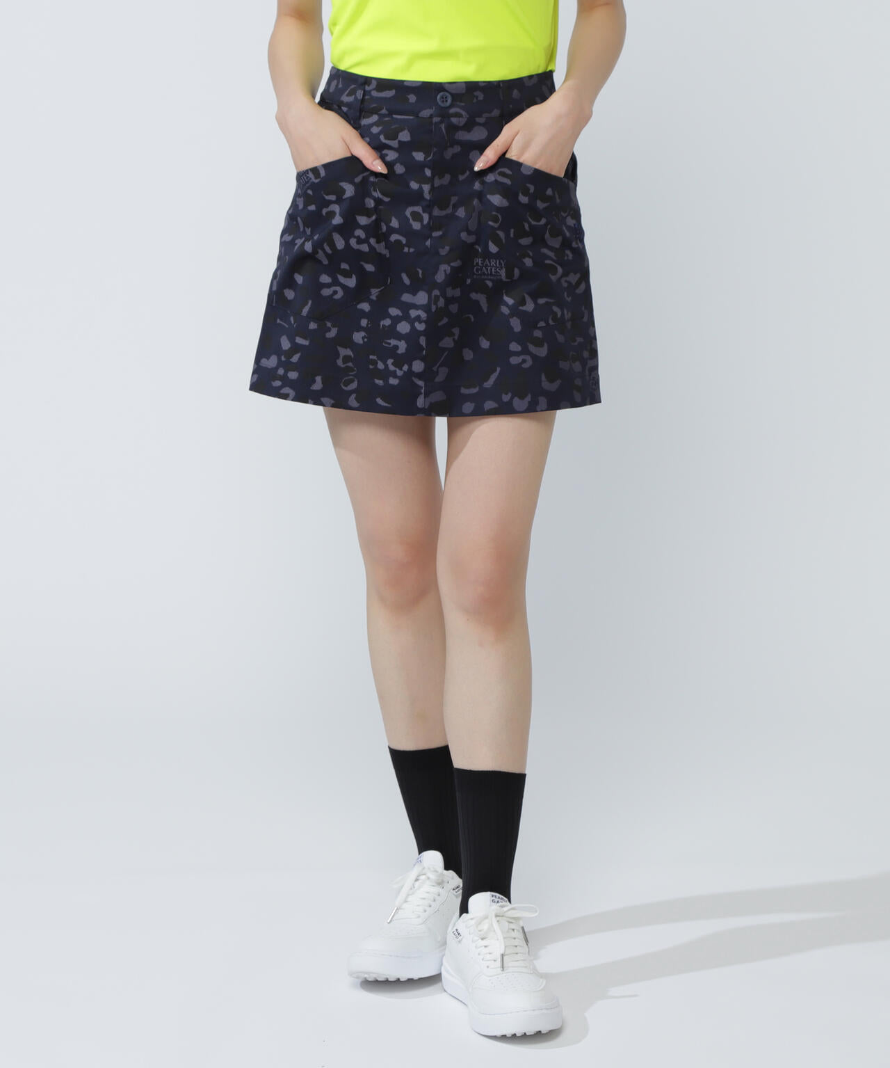 パーリーゲイツ ネイビー ストレッチスカート 89刺繍付き パーリー