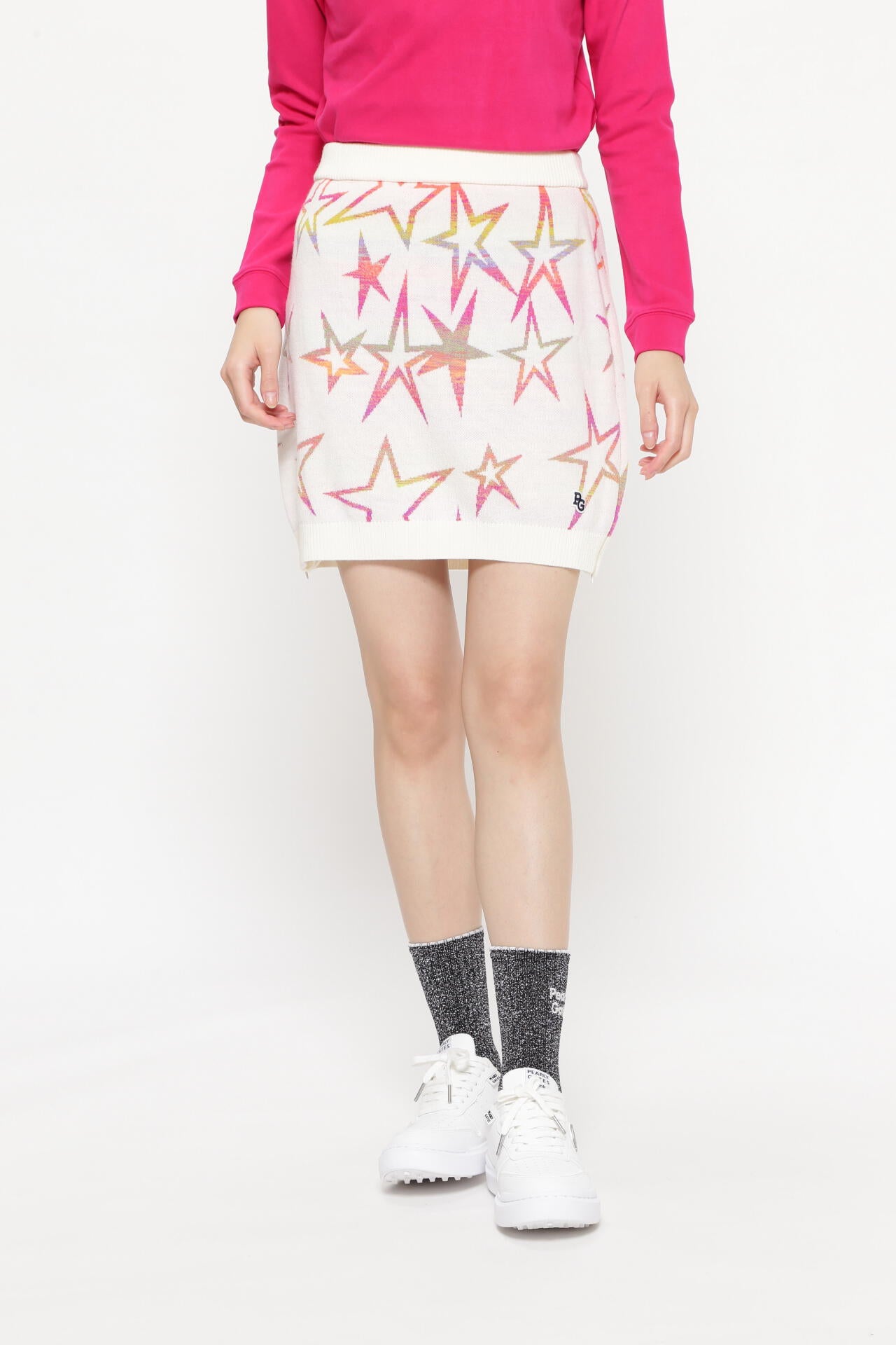 パーリーゲイツ ニット・スカート 星柄ジャガードニットスカート