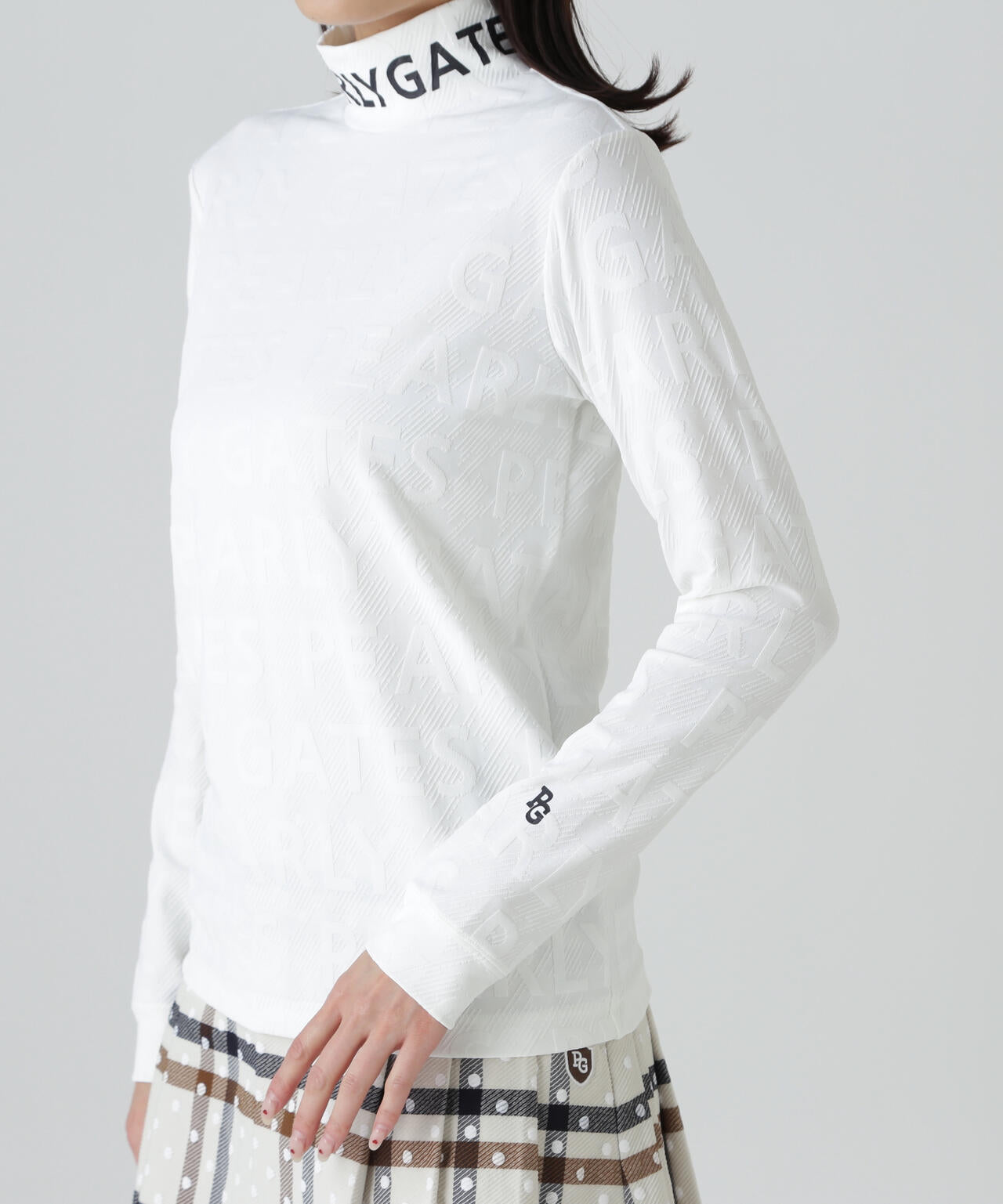 3Dベアジャガードハイネックカットソー | PEARLY GATES（パーリー