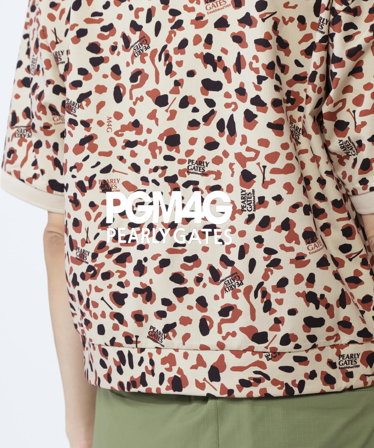 格子ジャージ半袖スキッパーポロシャツ ＜ヒョウ柄＞ | PEARLY GATES