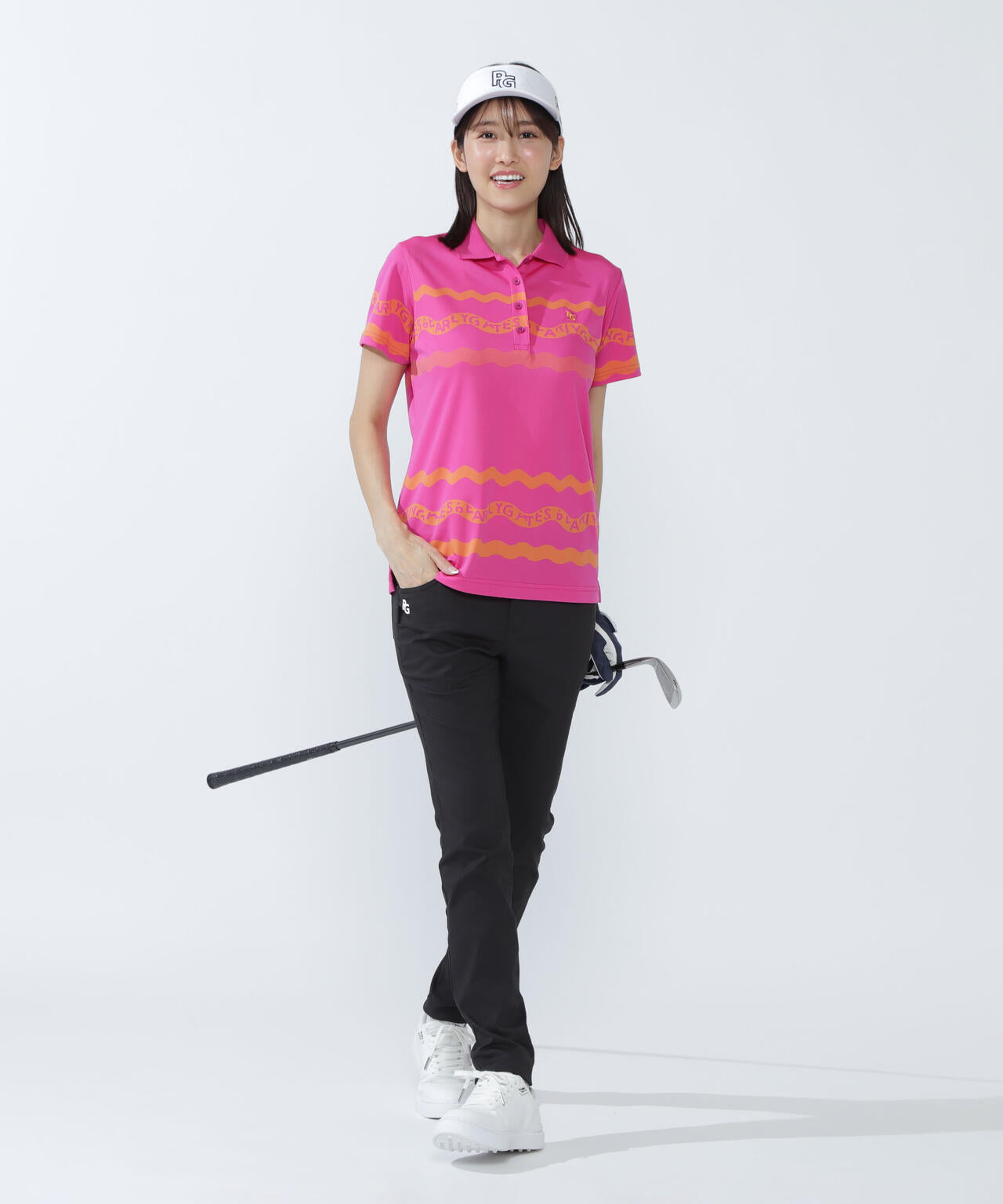 PEARLY GATES ノースリーブポロシャツハートカラフル柄 PEARLY GATES