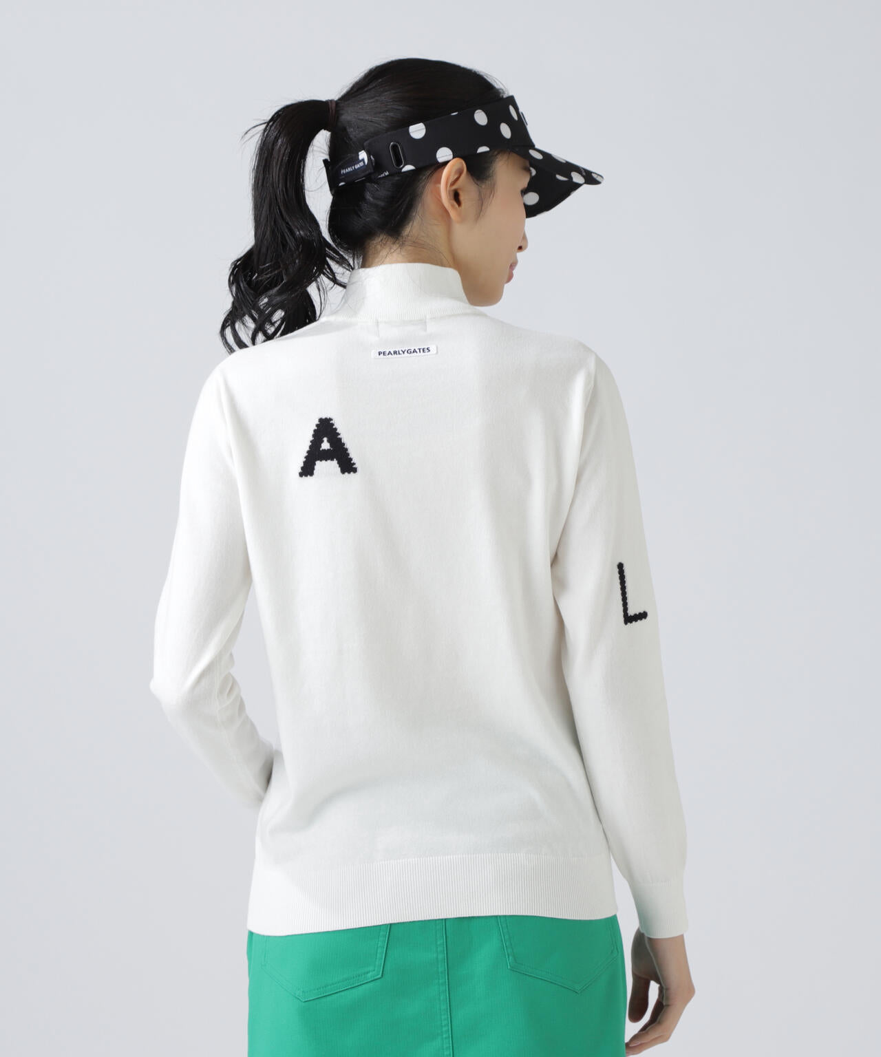 新品 パーリーゲイツ パーカー ニット カシミヤ ウール オフホワイト