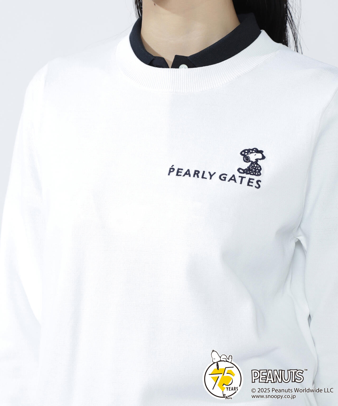 SNOOPY】14G 部分JQクルーネックニットプルオーバー | PEARLY GATES