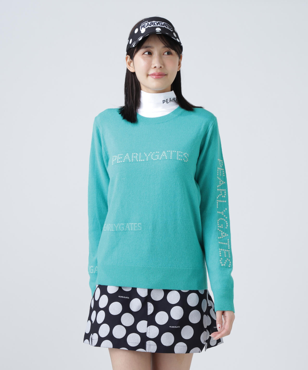 12G部分ジャガードカシミヤ100クルーネックニットプルオーバー