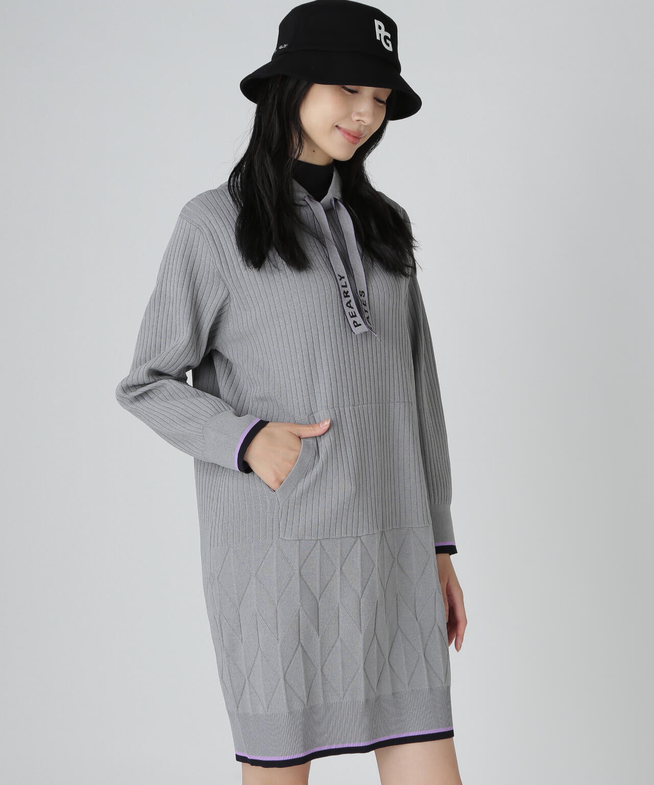 ポリエステルヤーンmmフーディニットワンピース | PEARLY GATES