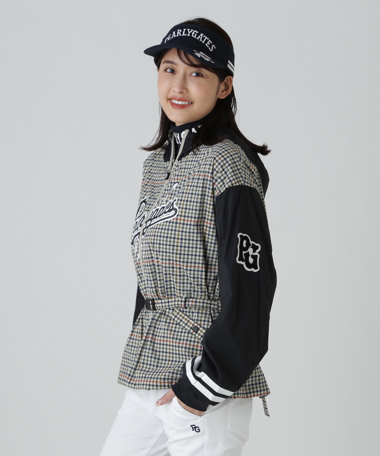 PEARLY GATES チェック柄恐竜セーター サイズ5 チェック（ブランド