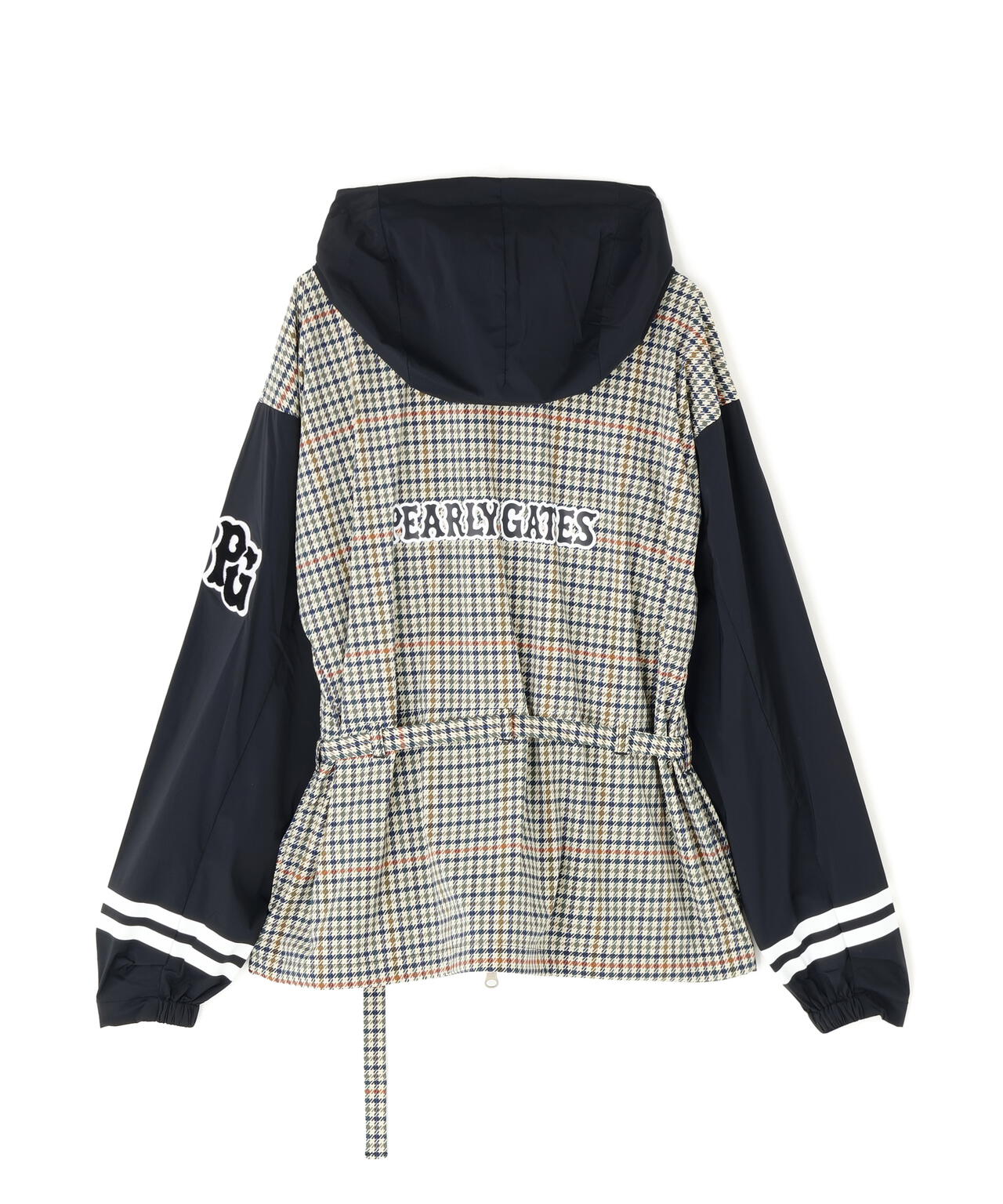 30dナイロンストレッチタフタフーディジャケット ＜ガンクラブチェック