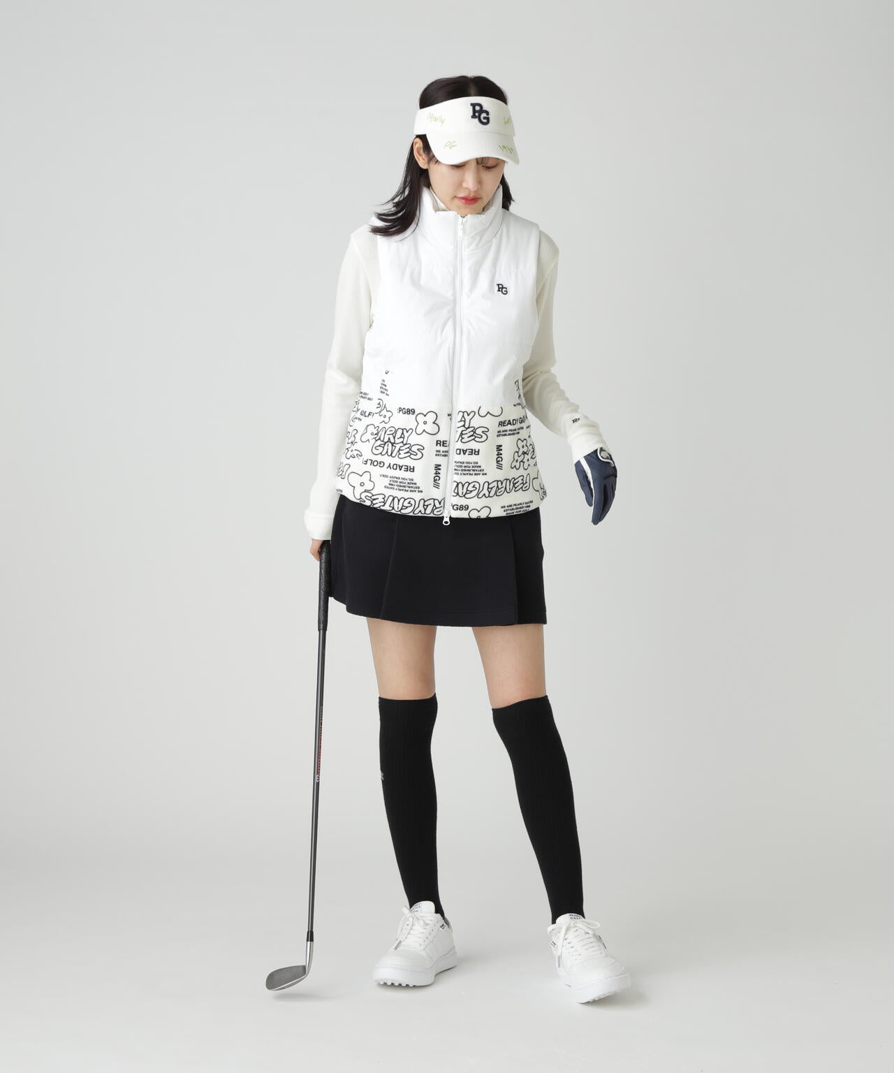 パーリーゲイツ☆PGモノグラム クルーネックニット＆スカート