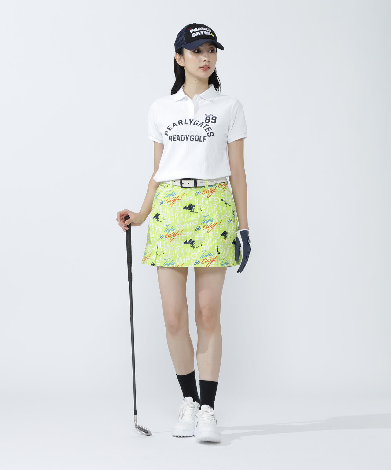 TEXBRID二重織裏使い スカート ＜BALLくんロゴ総柄＞ | PEARLY GATES