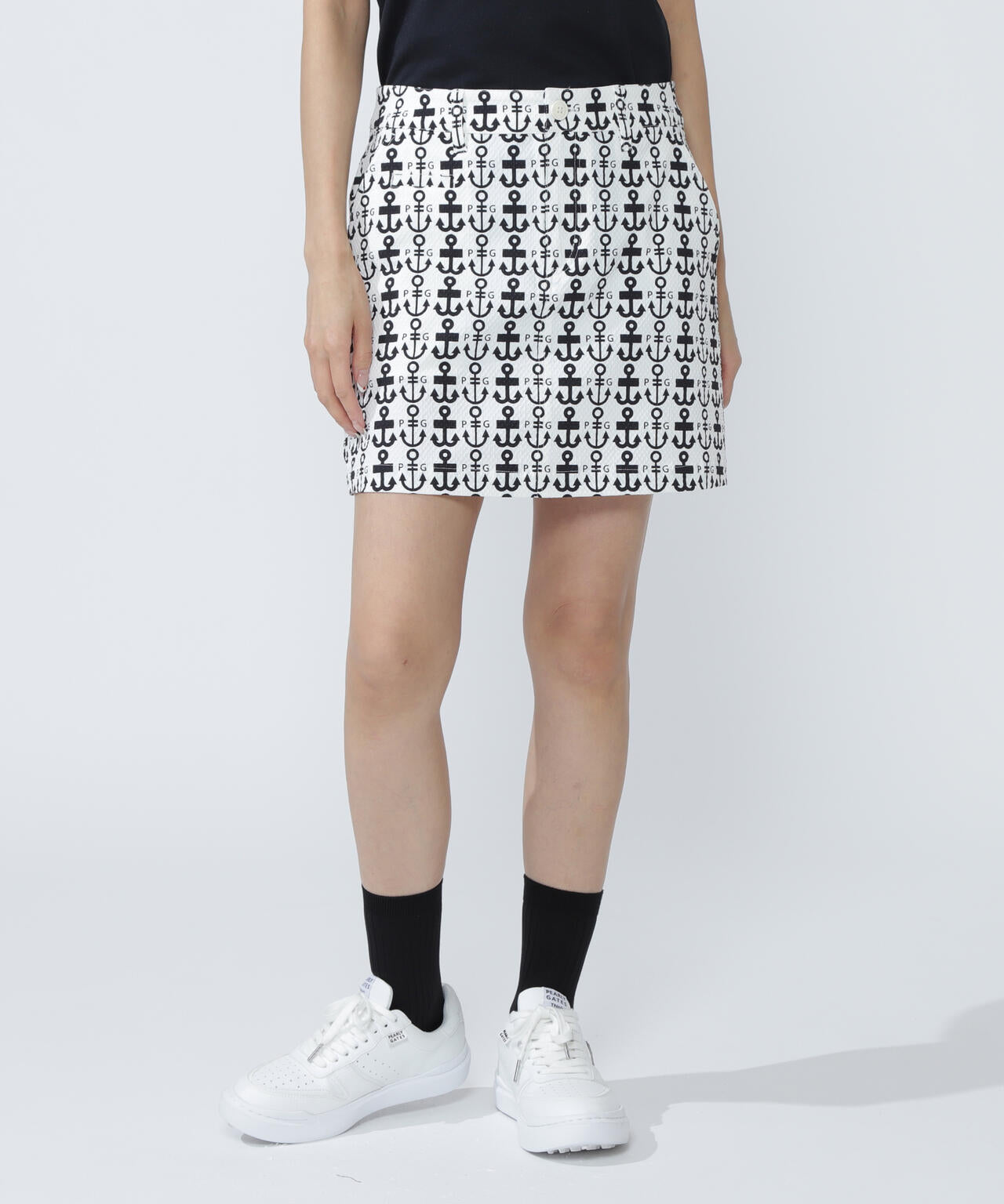 Nyストレッチドビースカート ＜ロゴアンカー柄＞ | PEARLY GATES