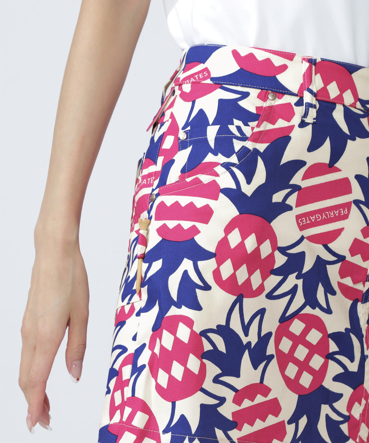 Peドビーストレッチ P&I 5ポケットスカート ＜パイナップル柄