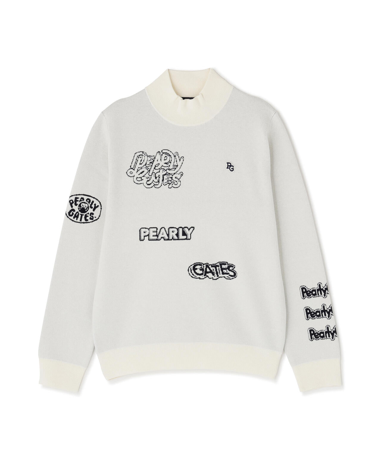 PEARLY GATES ボーダー柄 ニットブルゾン ワッペン ダブルジップ