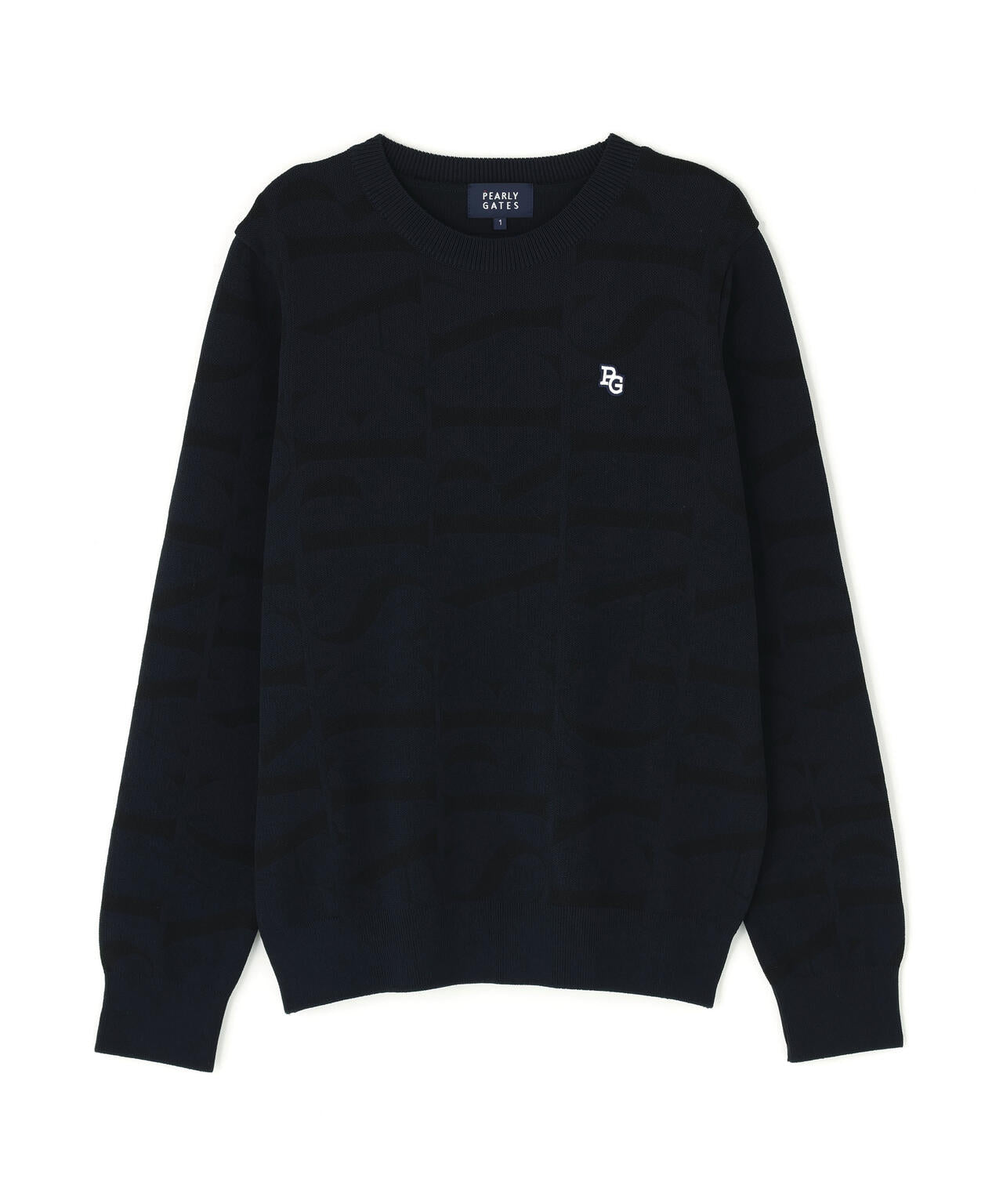 ダブルJQロゴ総柄クルーネックニットプルオーバー | PEARLY GATES