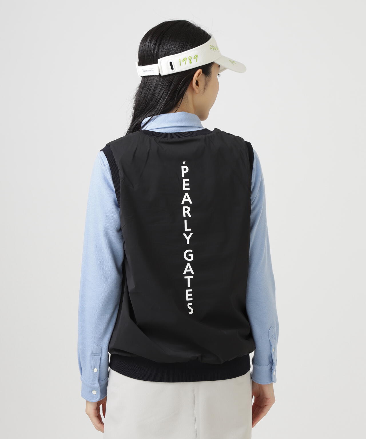 ロゴ総柄Vネックニットベストプルオーバー | PEARLY GATES（パーリー