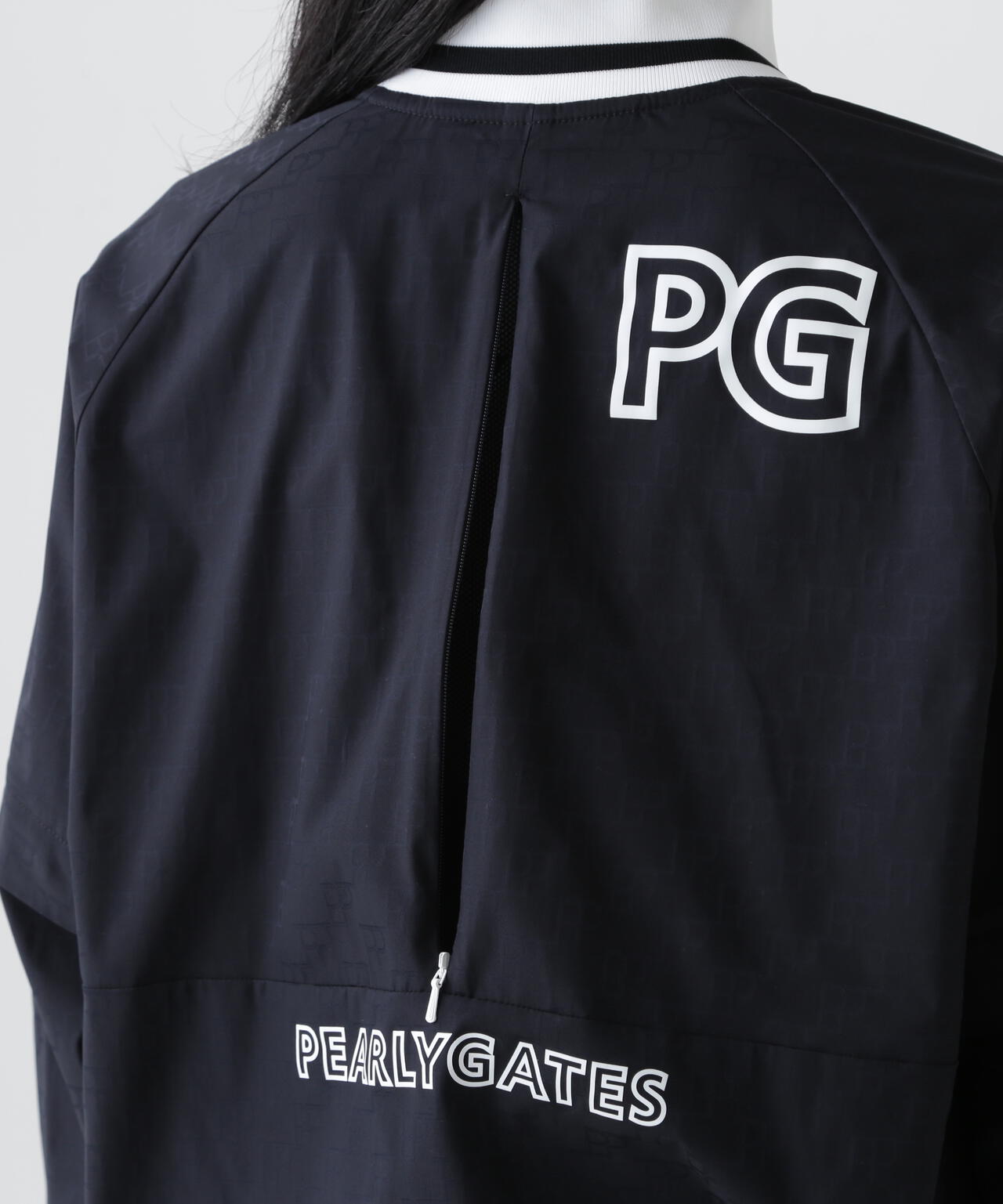 PG is PG ロゴジャガードポリエステルタフタジップアップブルゾン
