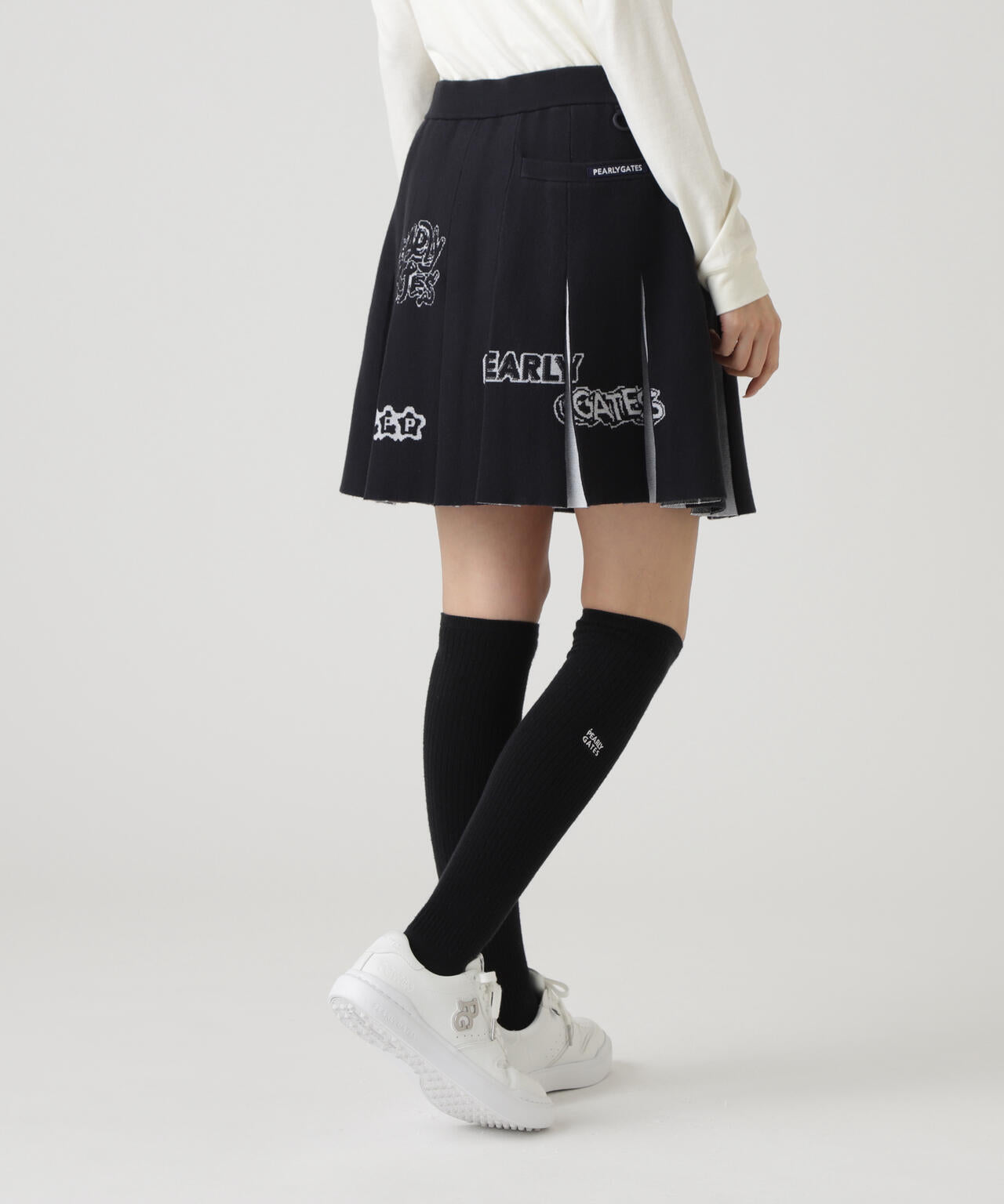 14GダブルJQ×ワッペン風ニットプリーツスカート | PEARLY GATES