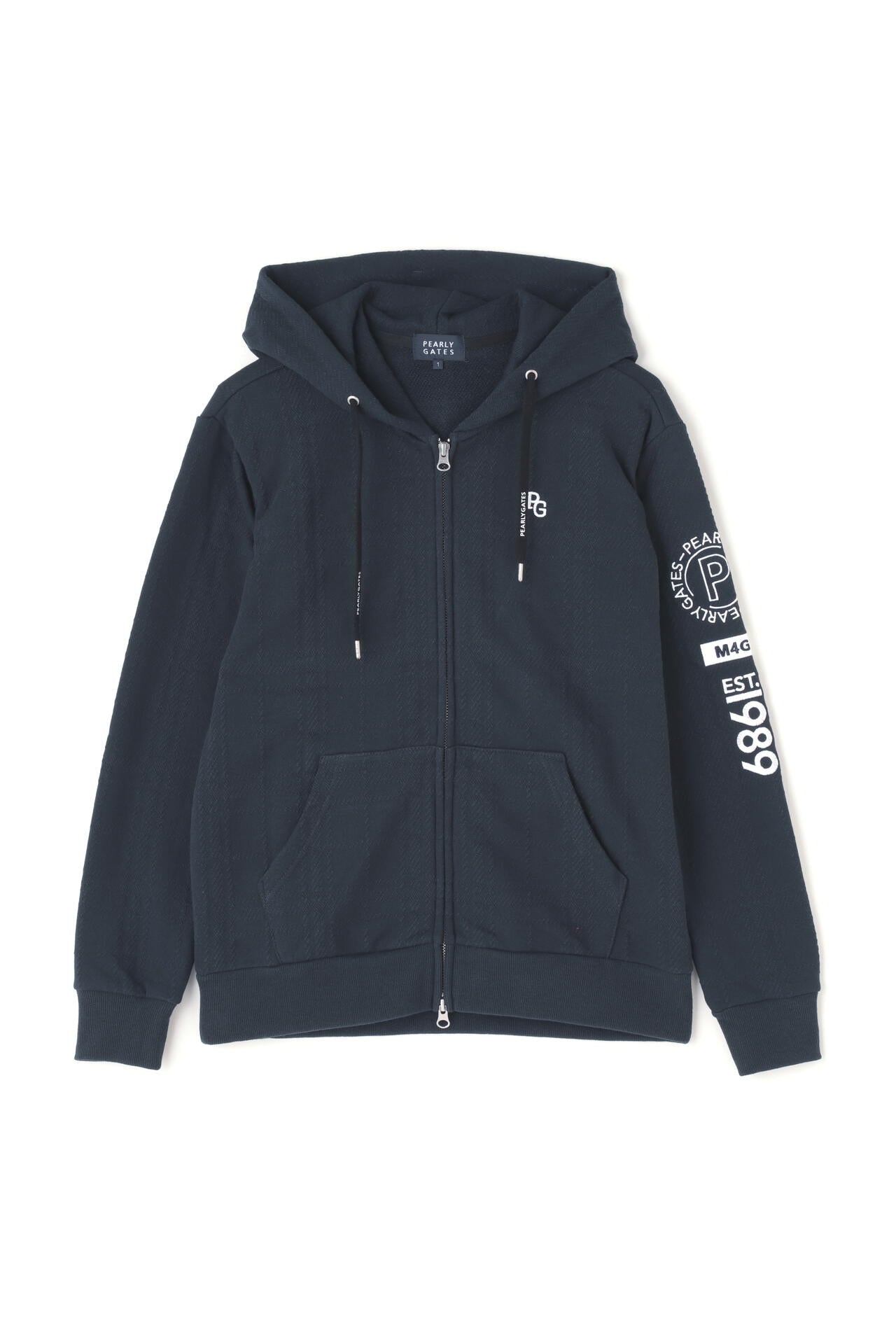 コットン裏毛ジャガード フルジップフーディジャケット | PEARLY GATES