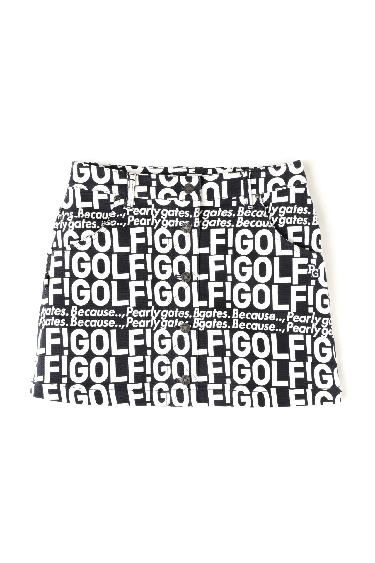 GOLF柄 (大) コットンストレッチカルゼ表ピーチ 5ポケットスカート