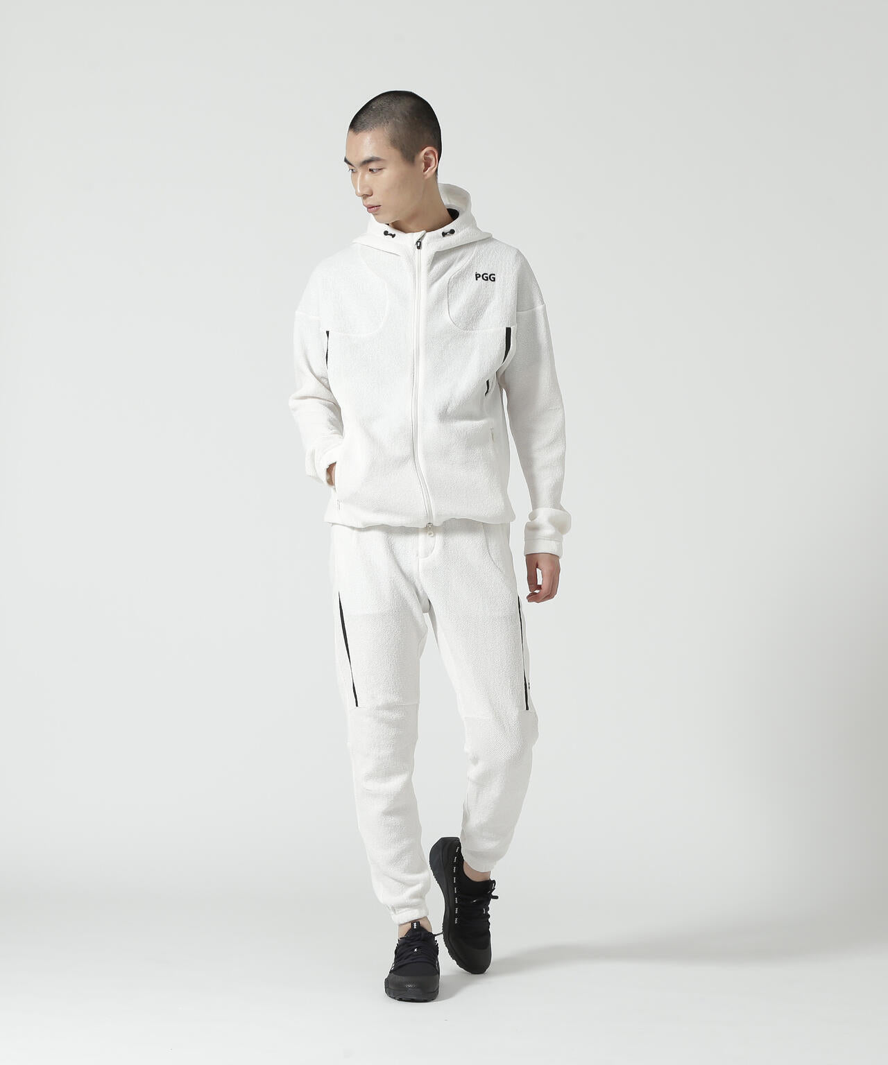 PGG】【直営店舗&公式オンライン限定】ストレッチデニットフルジップ