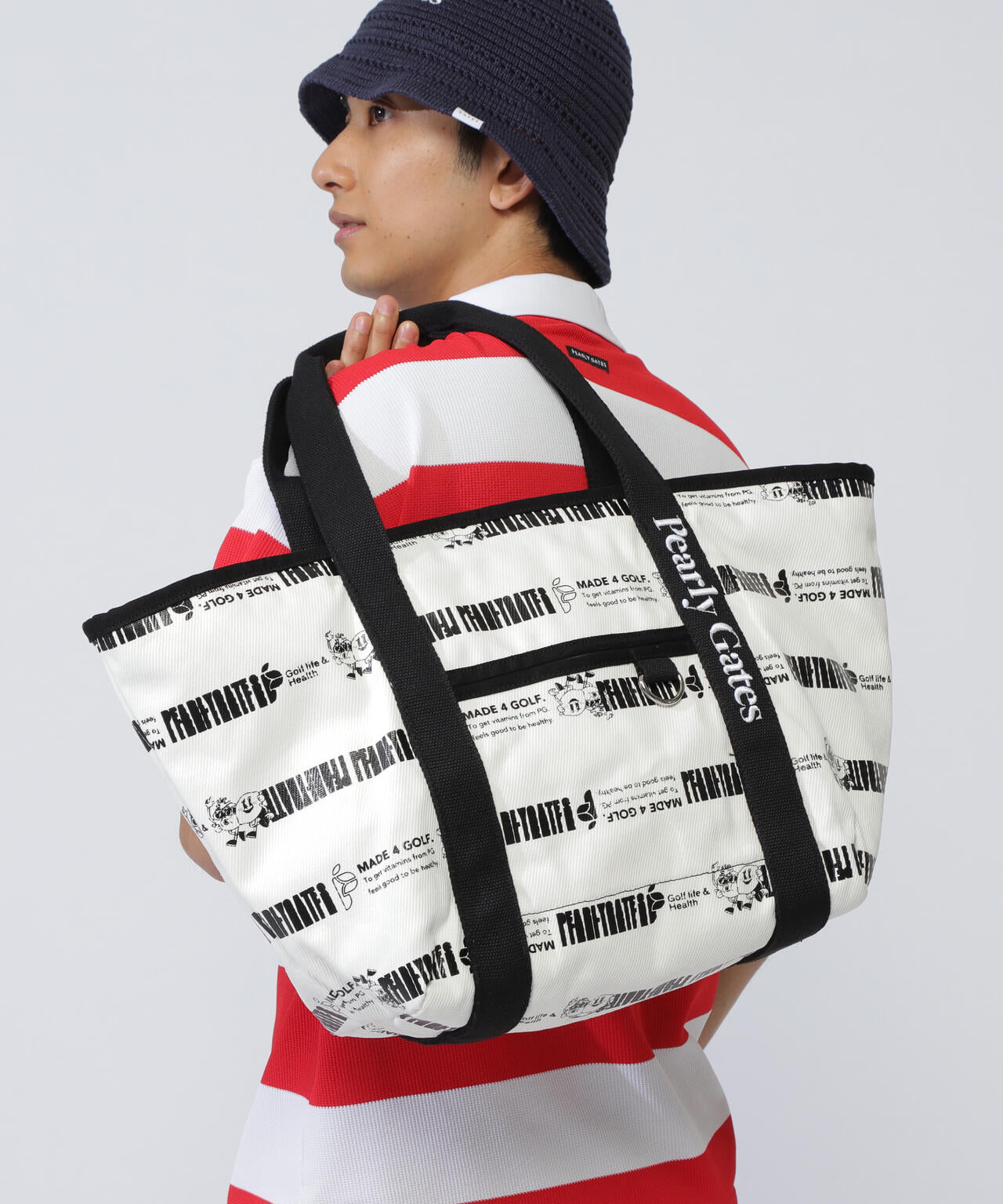 PEARLY GATES ストライプゴルフバッグ ロッカーバック PEARLY GATES