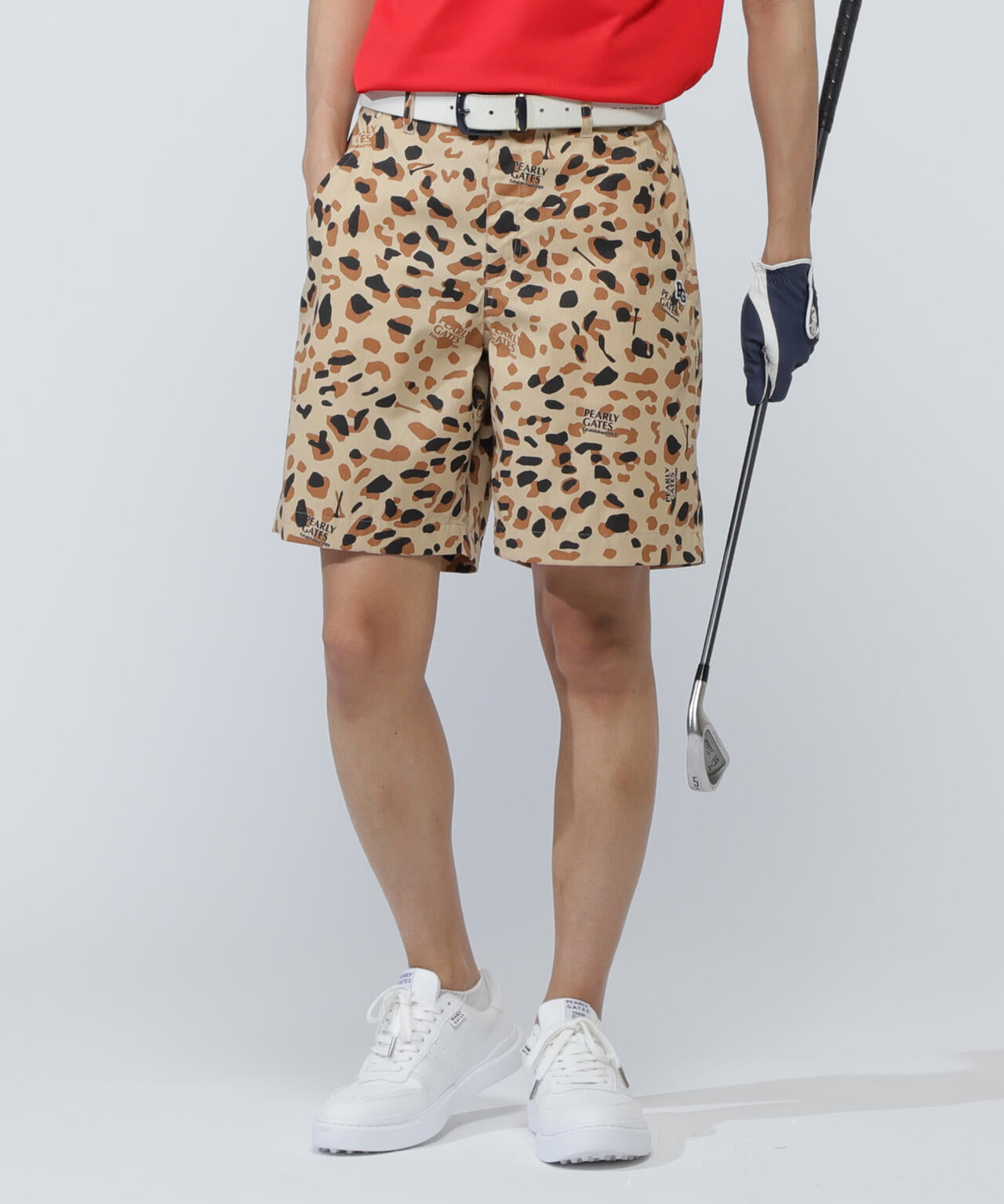 Pe/Cストレッチコードレーン ショートパンツ ＜ヒョウ柄＞ | PEARLY