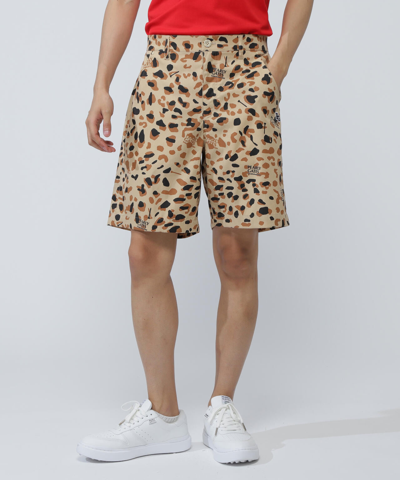 Pe/Cストレッチコードレーン ショートパンツ ＜ヒョウ柄＞ | PEARLY