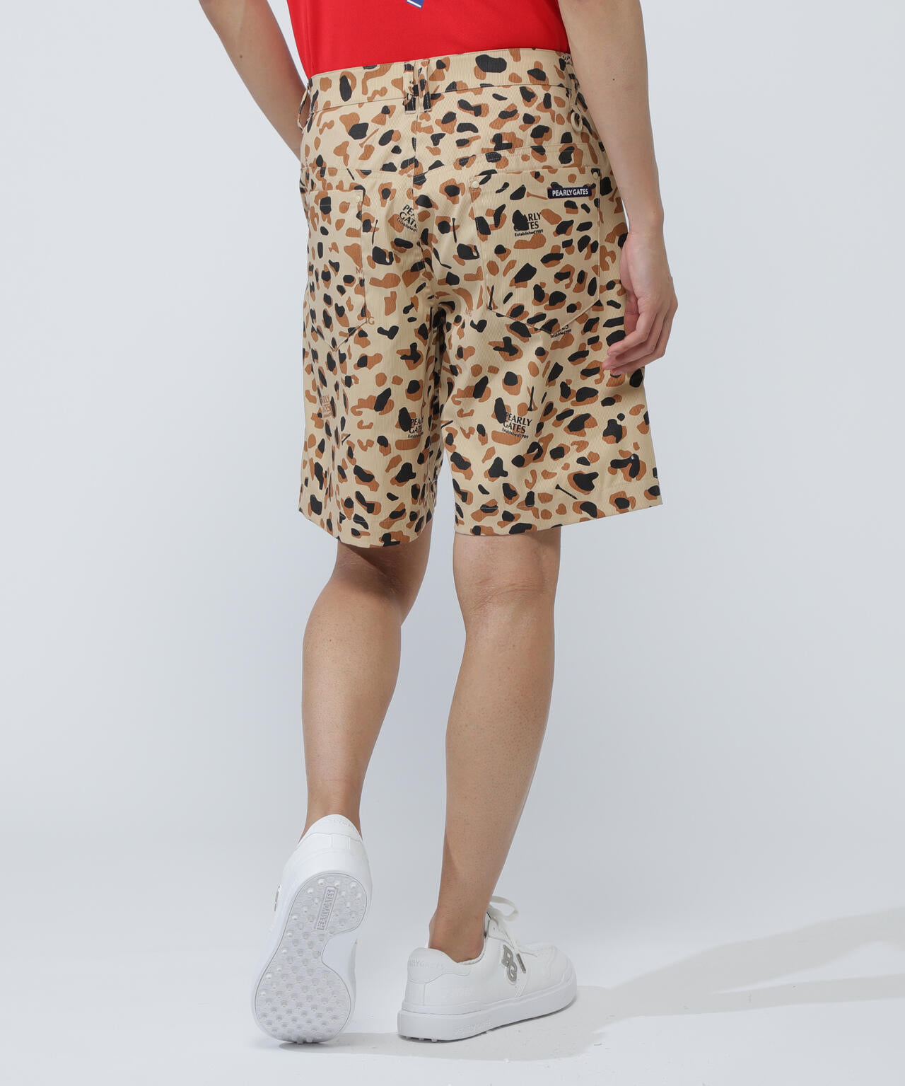 Pe/Cストレッチコードレーン ショートパンツ ＜ヒョウ柄＞ | PEARLY