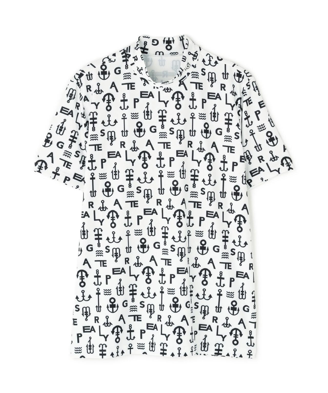 アンカーロゴ柄プリント半袖モックネックカットソー | PEARLY GATES