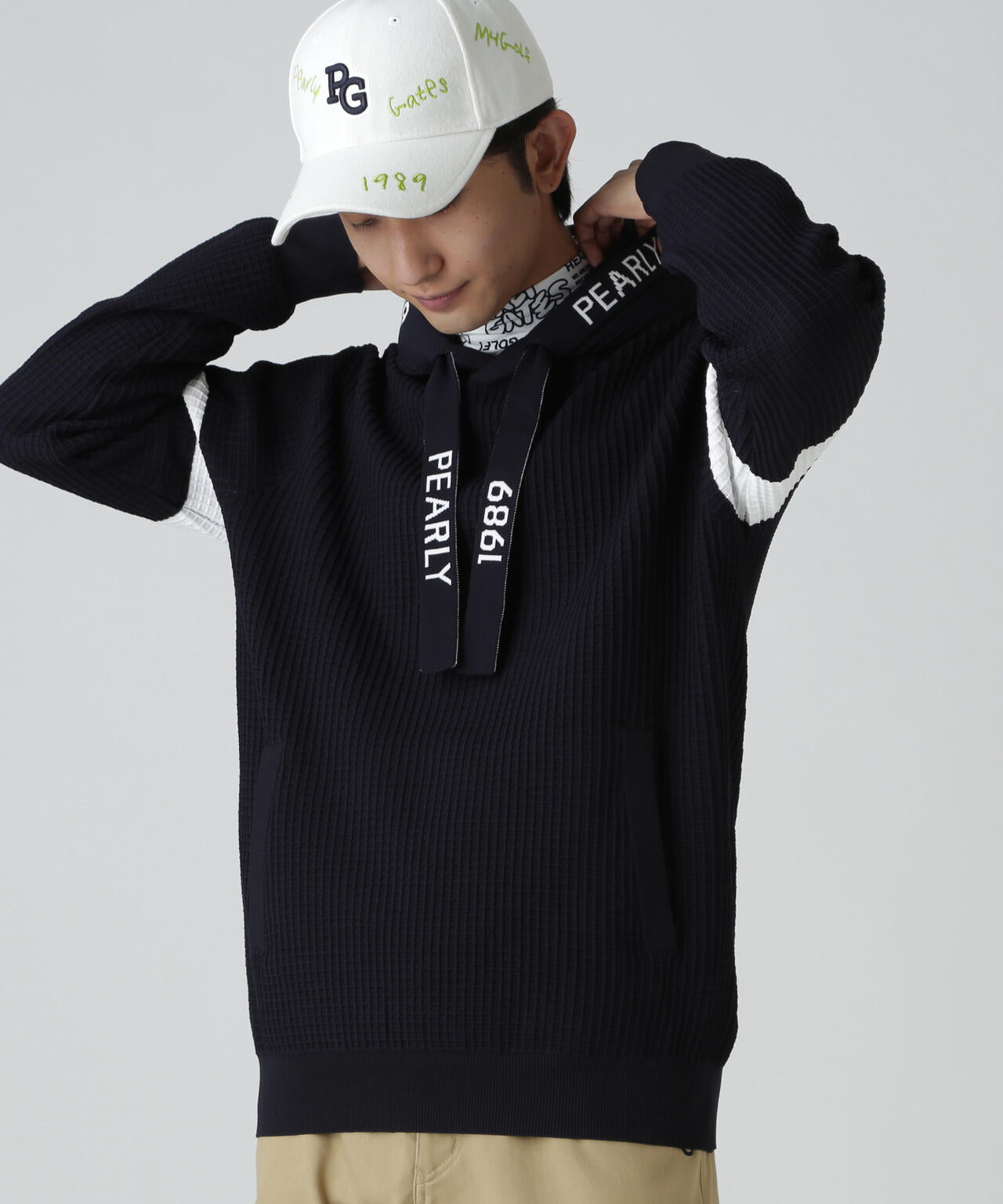 PEARLYGATES】 レディースニットダブルジップ裏生地付きゴルフウェアO