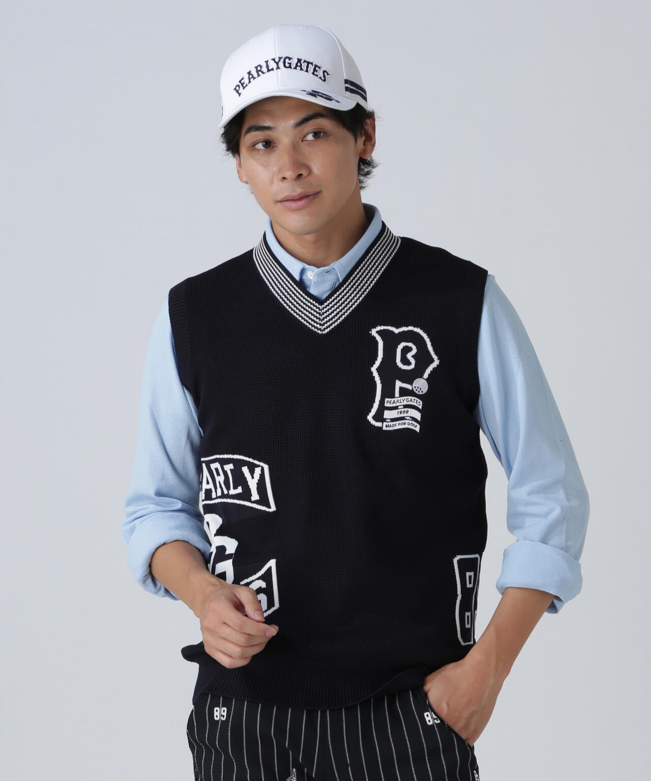 14GジャガードVネックニットベスト | PEARLY GATES（パーリーゲイツ