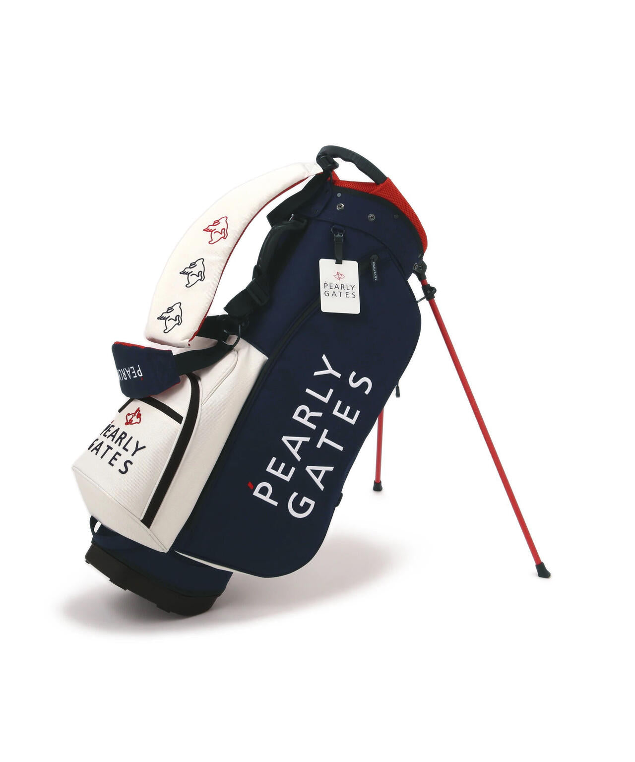 パーリーゲイツ キャディバッグ ネイビー 白 ショルダー式 スタンド式