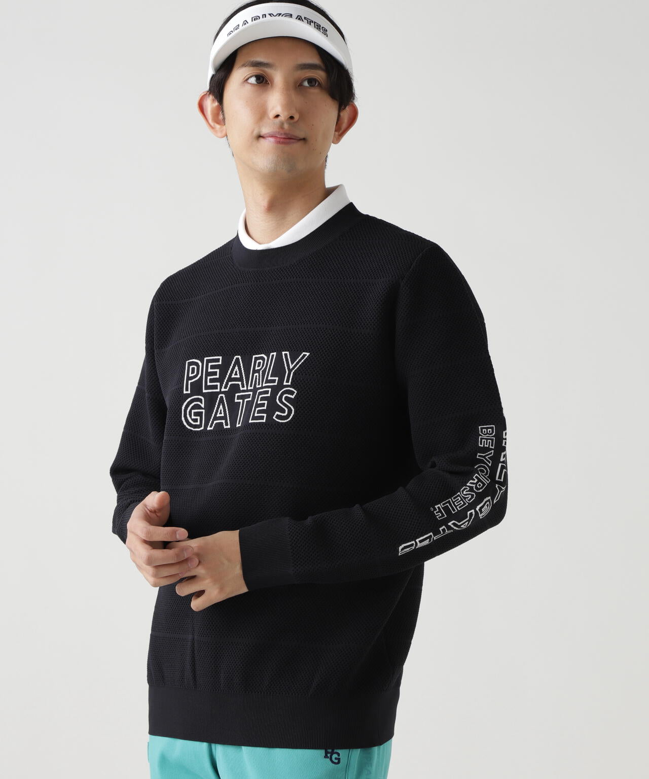 PG is PG ロゴジャガードクルーネックニットプルオーバー | PEARLY
