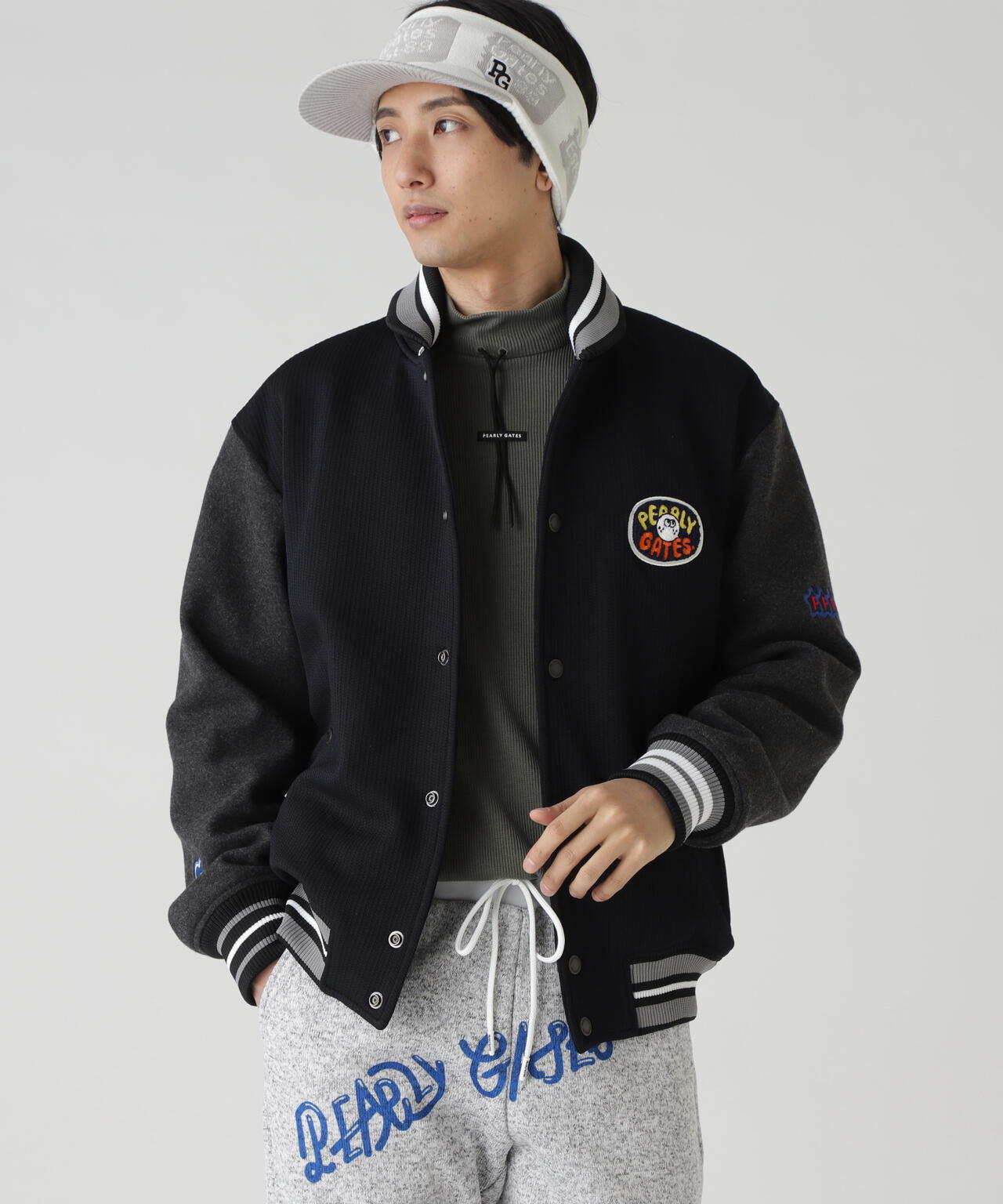 PeストレッチヘリンボーンJQ裏起毛スタジャン | PEARLY GATES