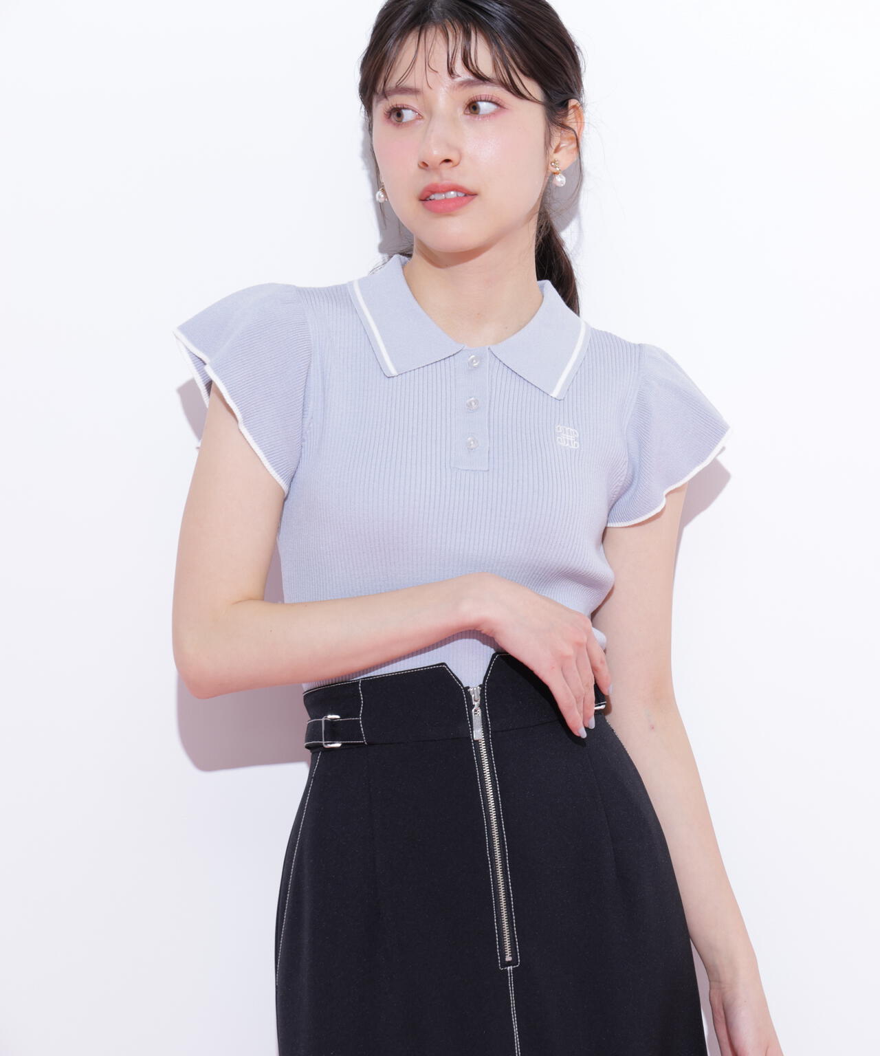 フリル袖ポロニット | JILL by JILL STUART（ジル バイ ジル