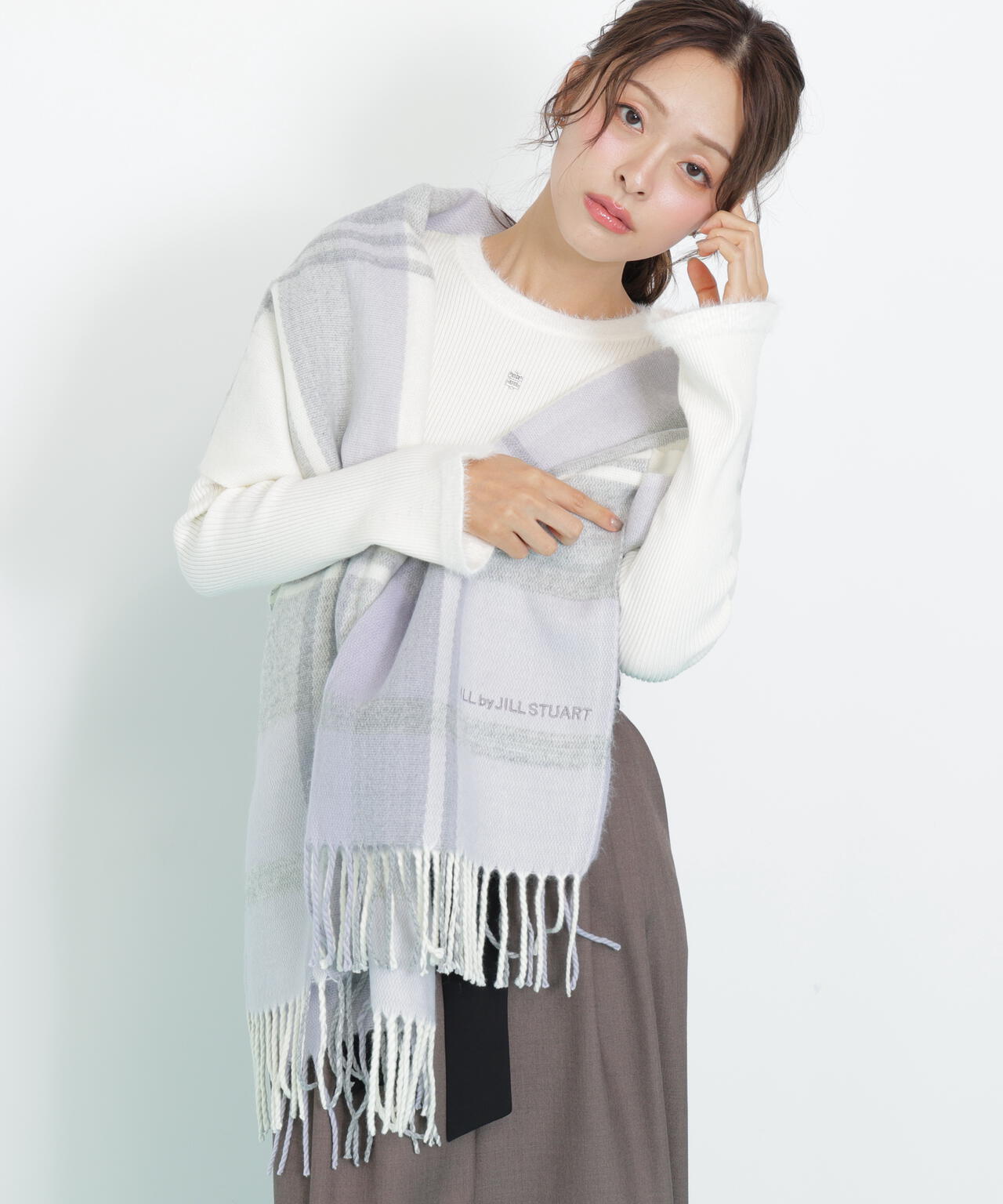 エンブロイダリーロゴチェックストール | JILL by JILL STUART（ジル