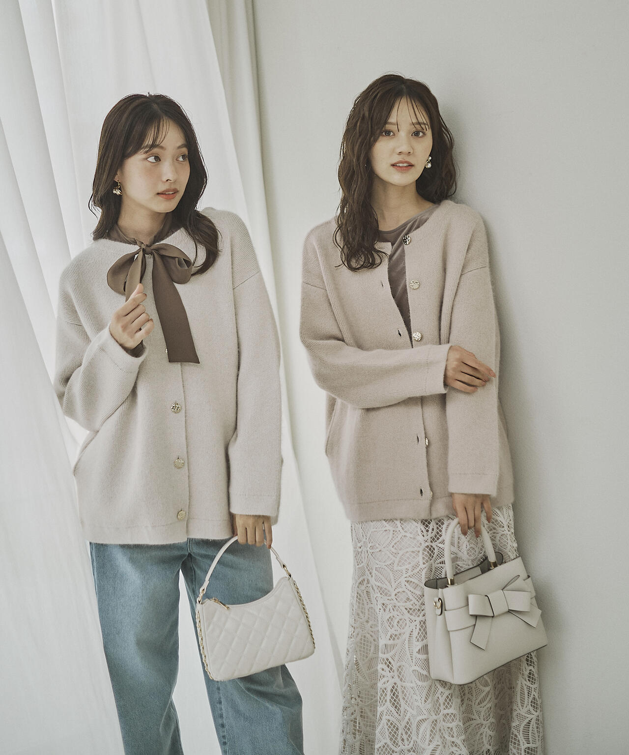 FOX混ダブルフェイスニットカーディガン | PROPORTION BODY DRESSING