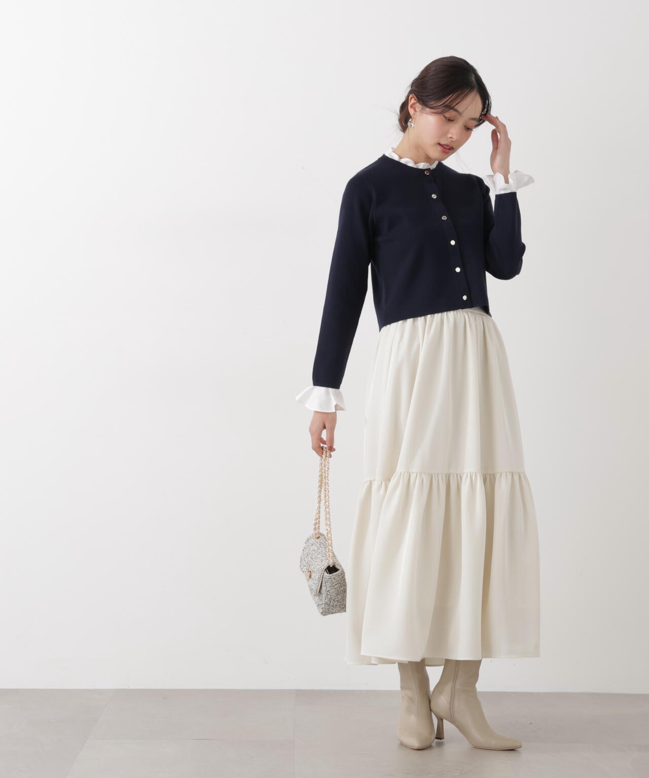 ニュアンスサテンティアードスカート | PROPORTION BODY DRESSING