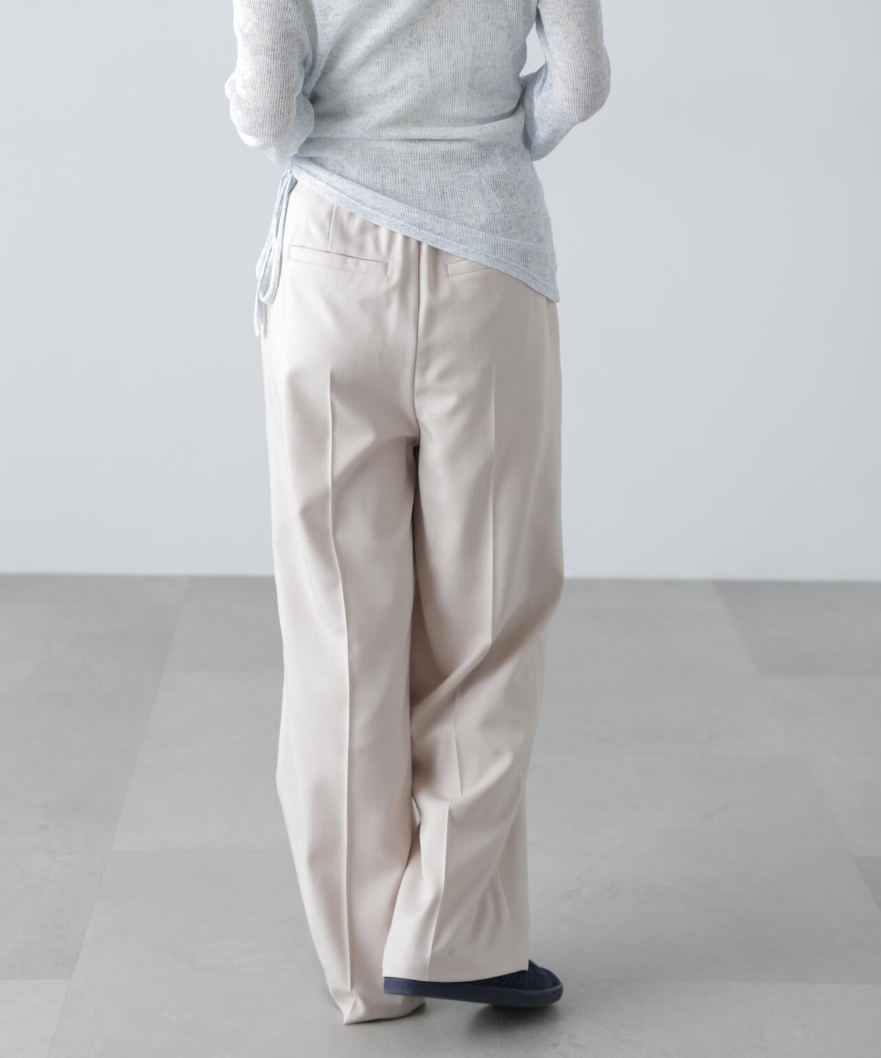 3サイズ展開XS-M】梳毛調合繊タックワイドパンツ【低身長サイズ有