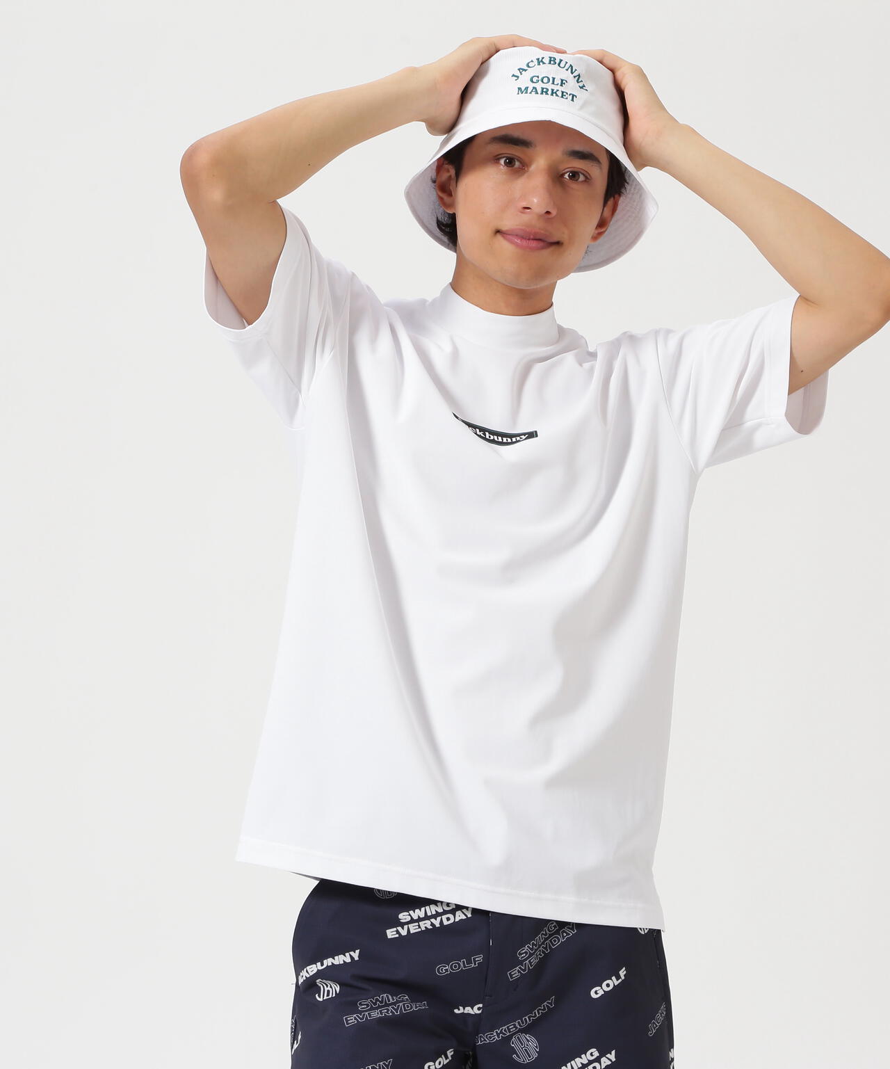 CHEERSシリーズ】UV 吸水速乾 PIN-KARIカノコ半袖モックネック