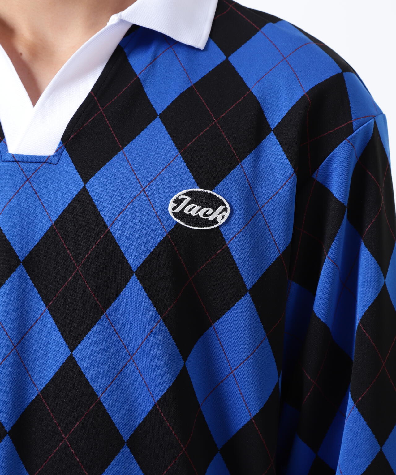 アーガイルジャガード長袖ポロシャツ | Jack Bunny!!（ジャックバニー