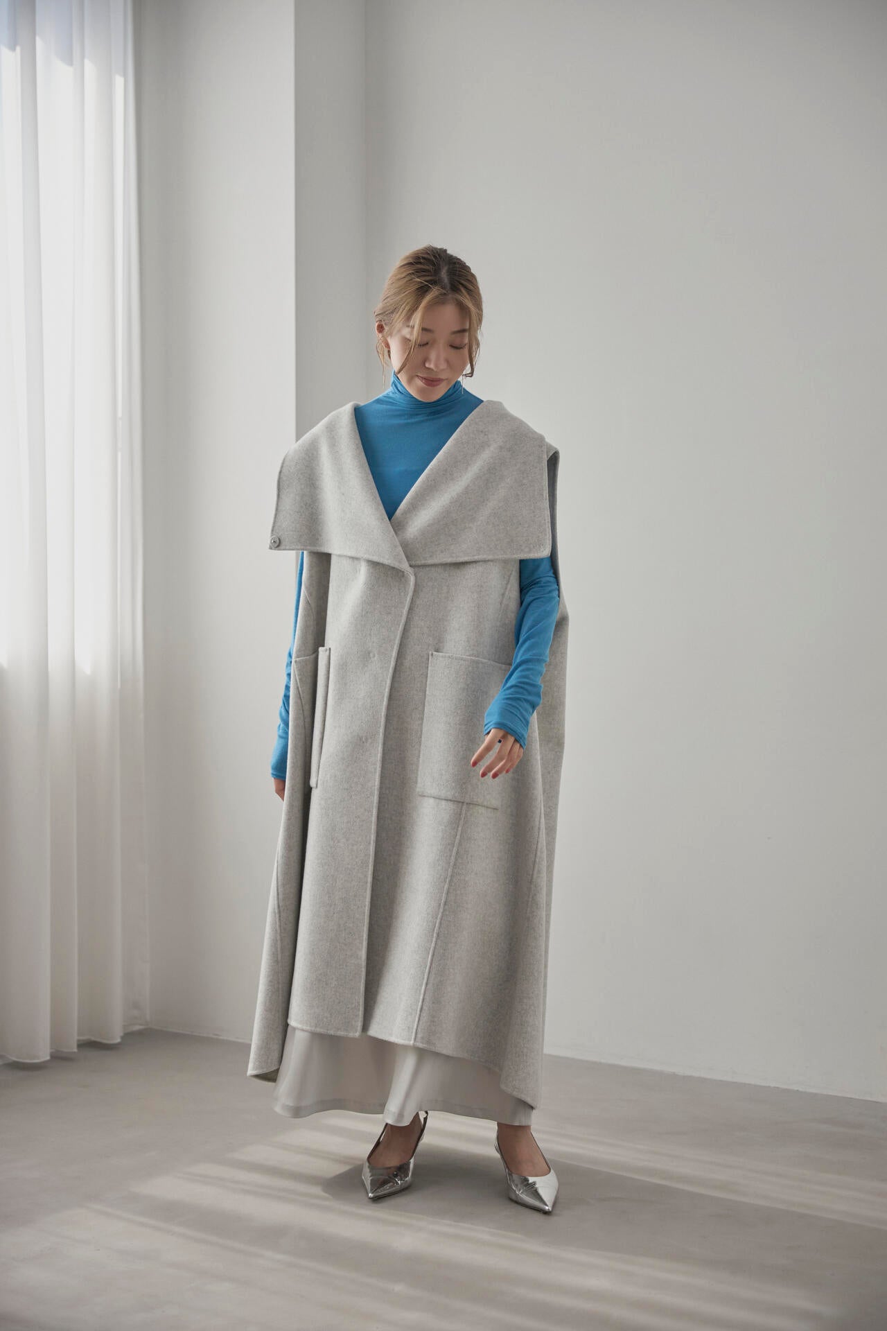 ソフトウールリバーオーバーサイズロングジレ | LE PHIL（ル フィル