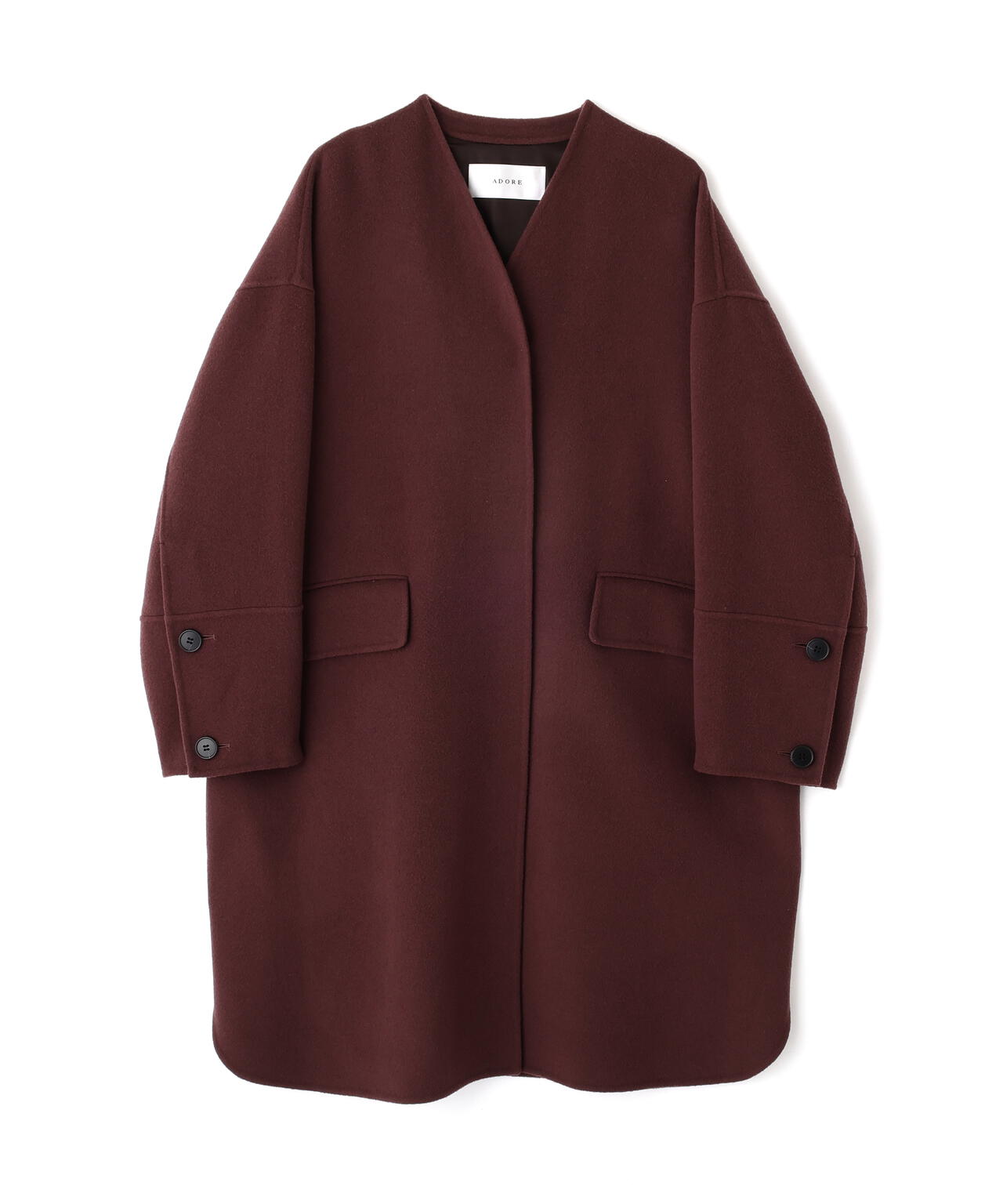 ソリッドウールリバーノーカラーコート | ADORE（アドーア） ｜【公式
