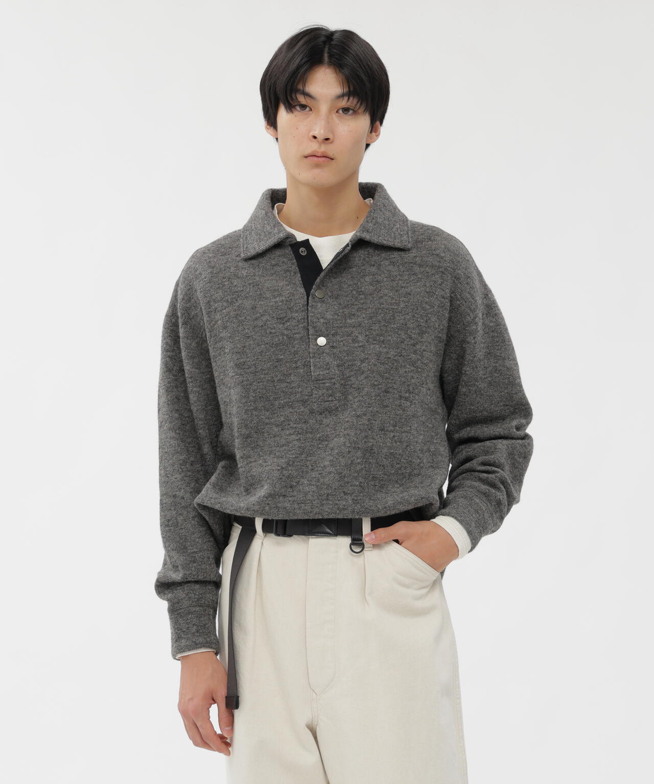 WOOL COTTON RIB TOP | MARGARET HOWELL（マーガレット・ハウエル